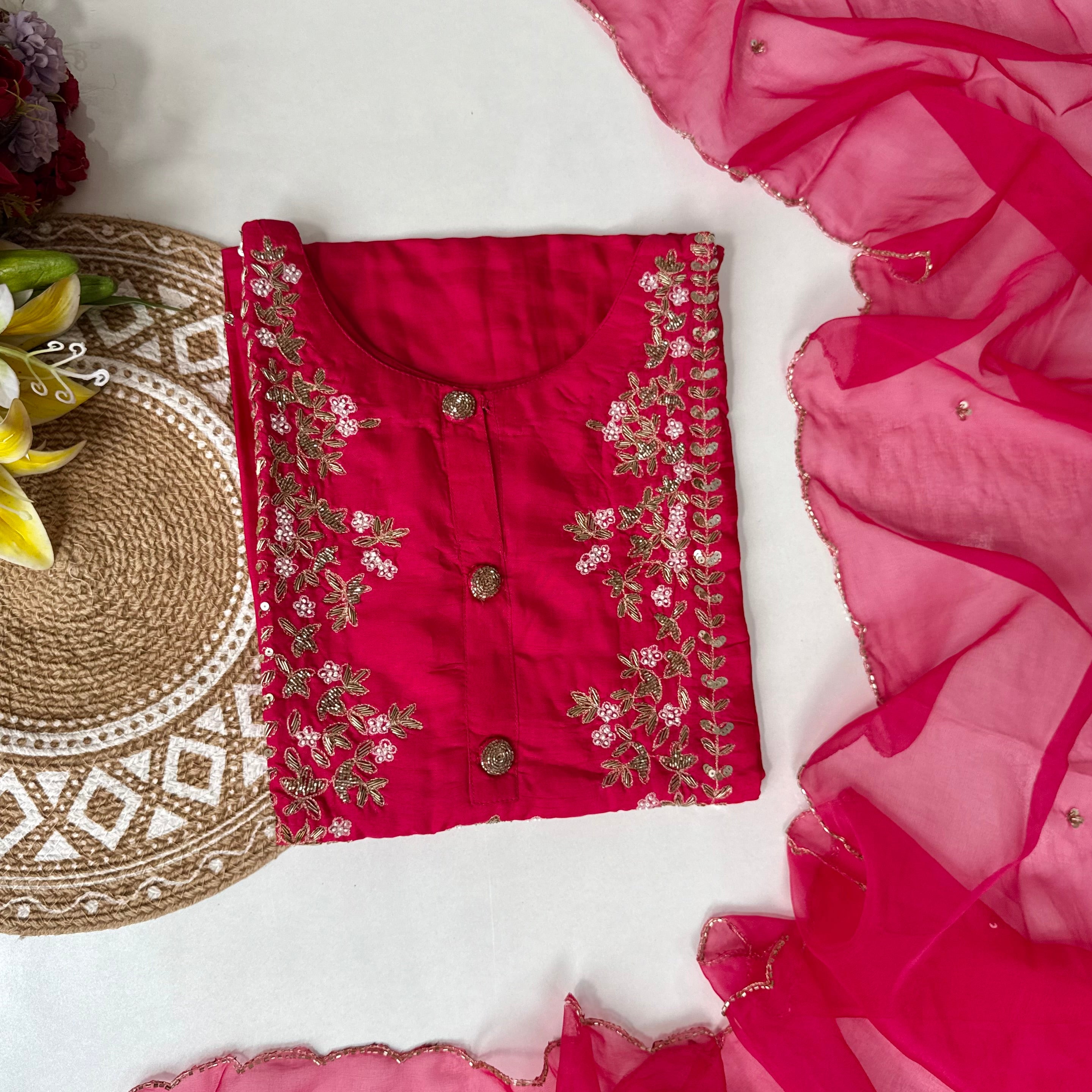 “Jaya” Graceful Dola Silk Handwork Suit Set ✨