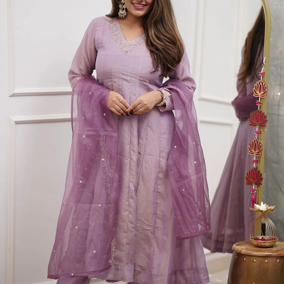 “Pakiza” Latest premium Tissue silk anarkali suit