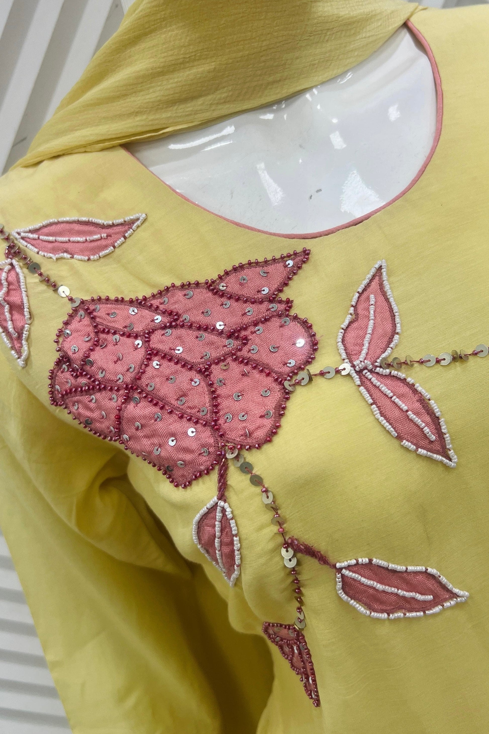 ✨Ay09- Pre book Premium Mul Chanderi Applique Work A Line Suit