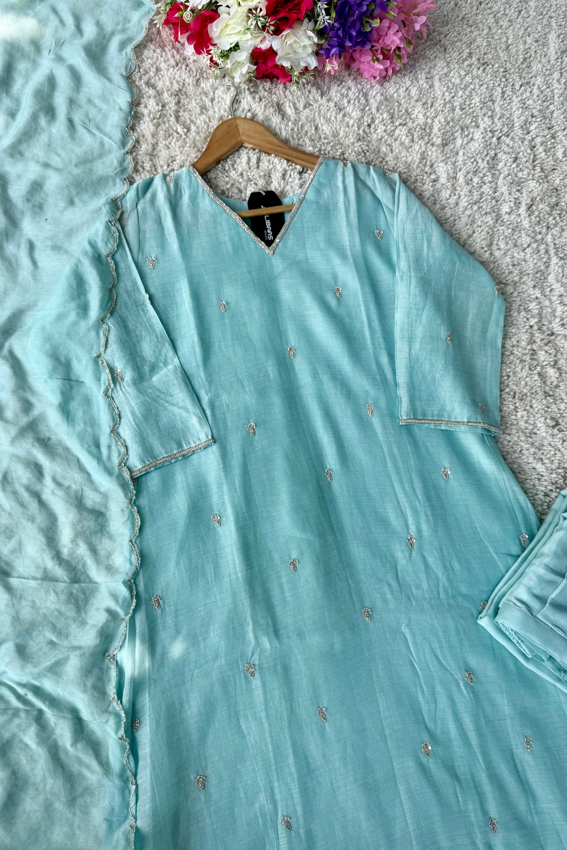 ✨”Grace- Premium Party Wear Mul Chanderi Kurta Set 🛍️