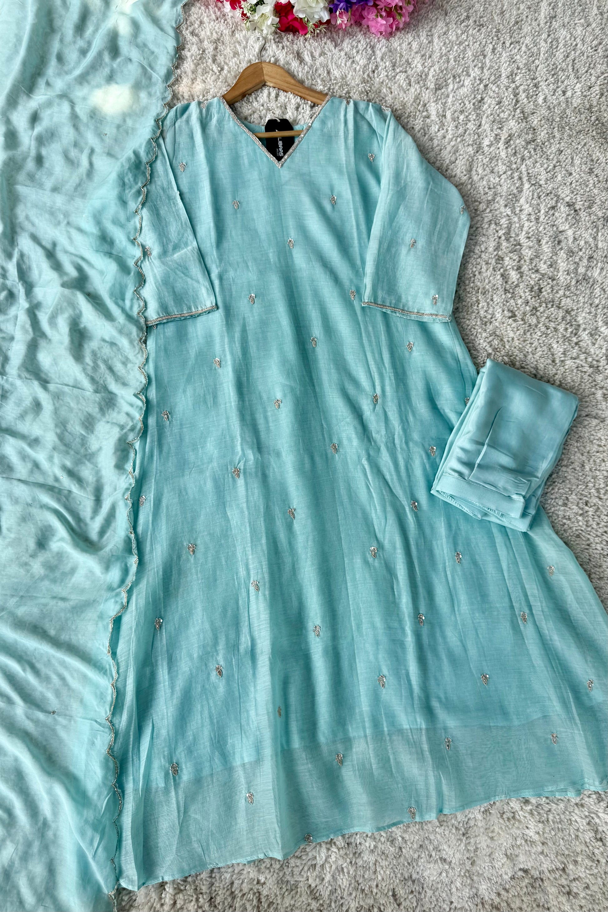 ✨”Grace- Premium Party Wear Mul Chanderi Kurta Set 🛍️
