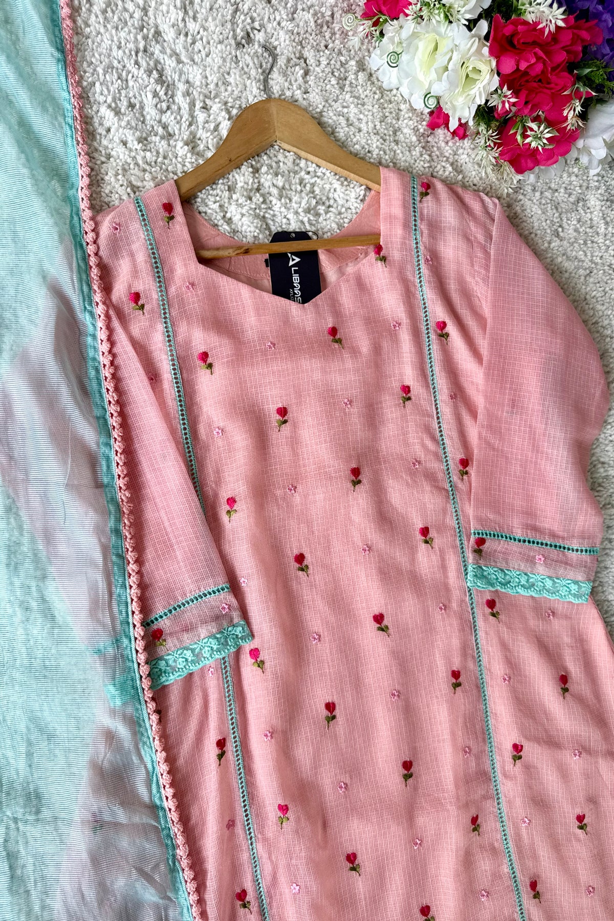 ✨Rosie - Rose Mul Kota A-Line Kurta set
