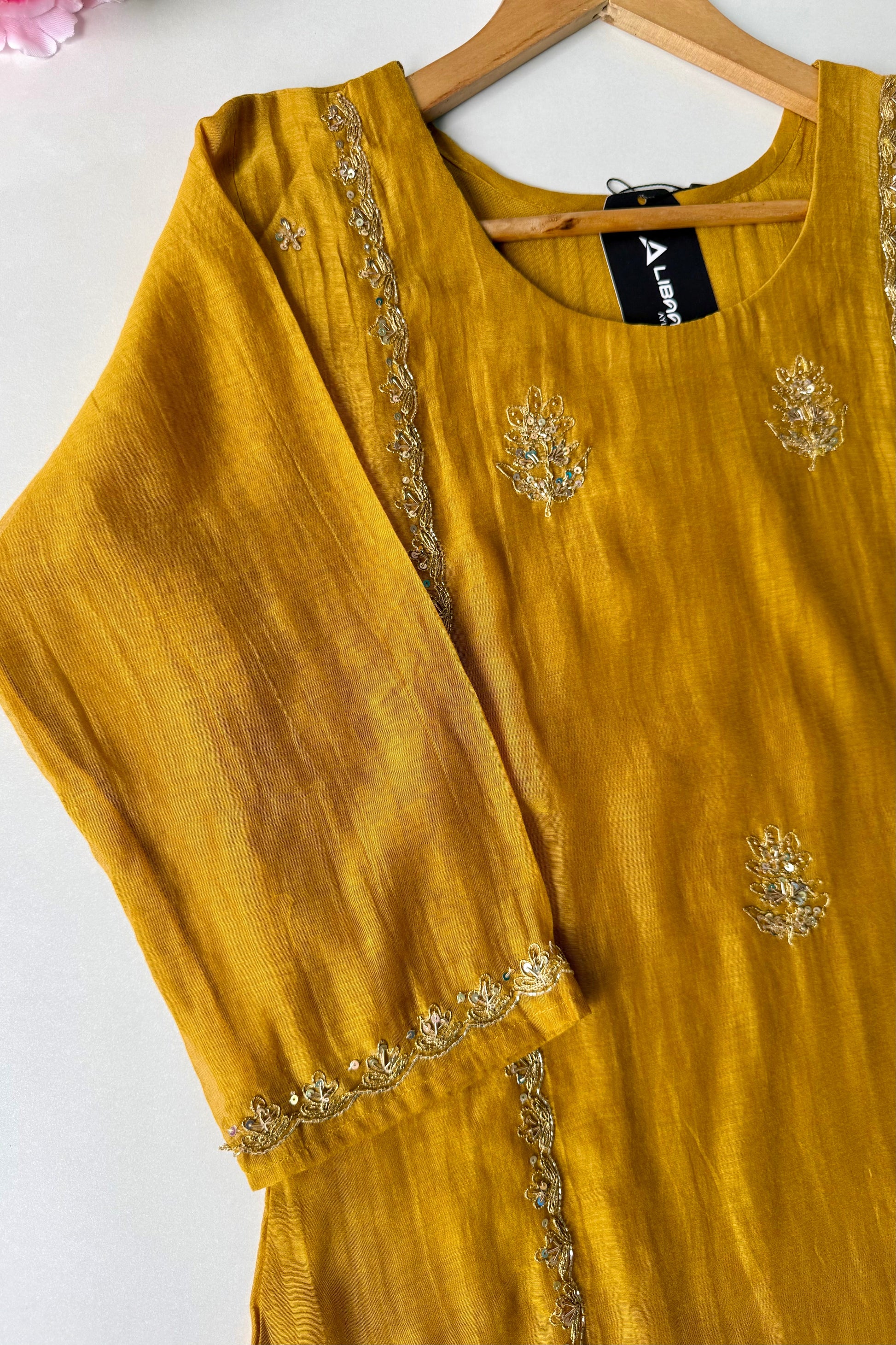 “Ujjwal” Trending yellow Mul Chanderi A Line Kurta set 🛍️