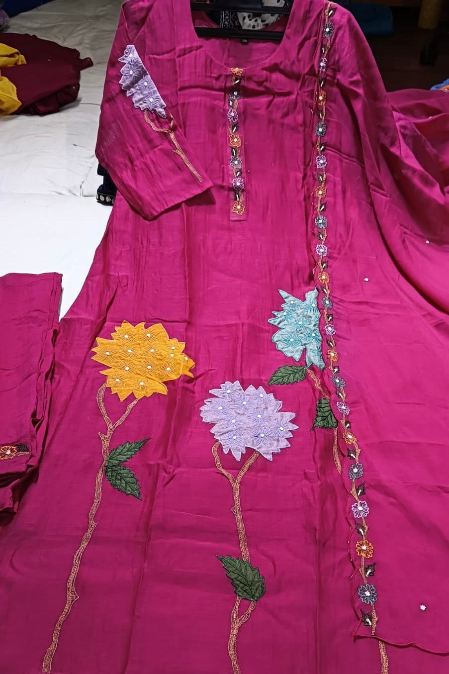 “Gulshan” Gul-E-Noor Banarsi Mul Chanderi A-Line Kurta Set