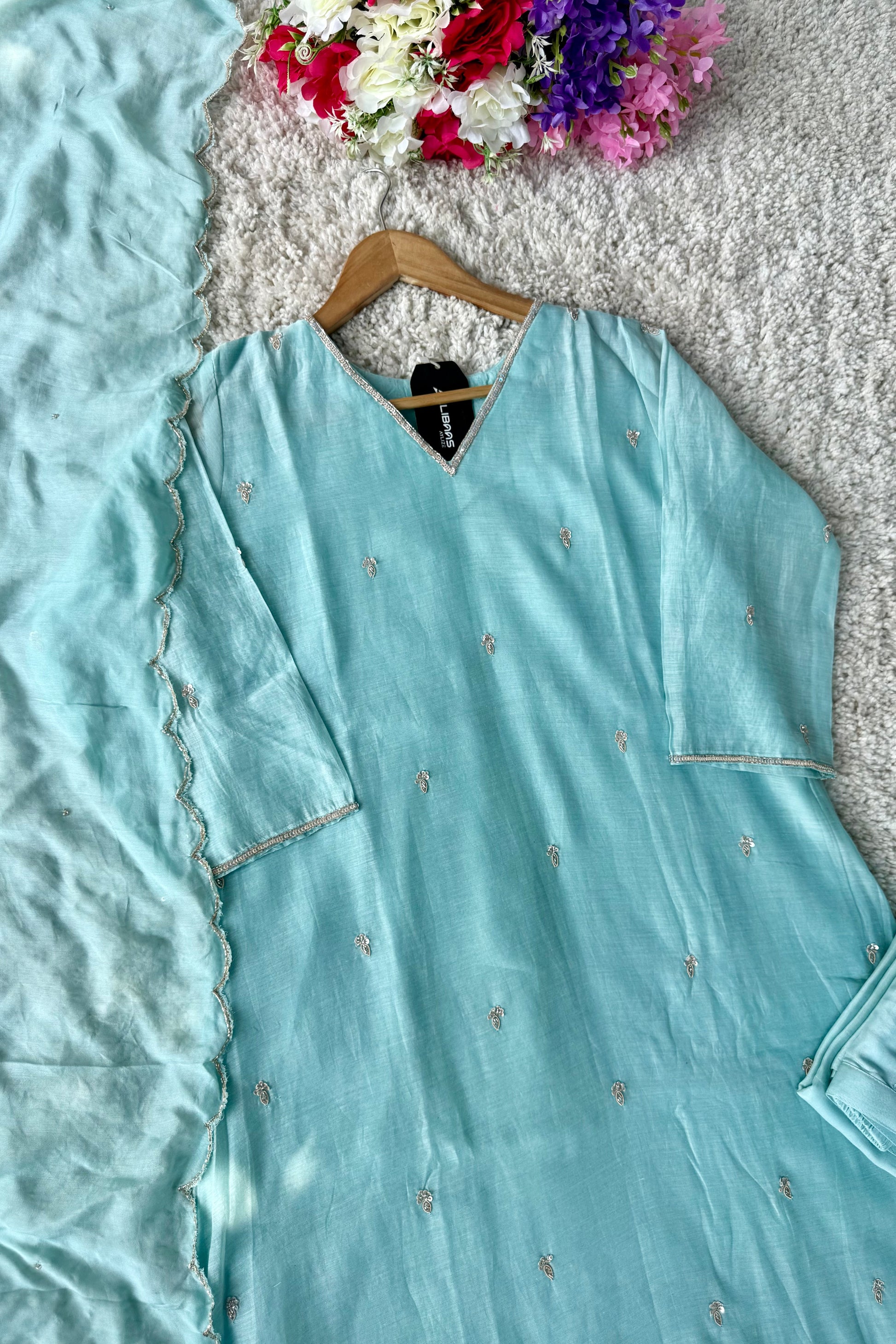 ✨”Grace- Premium Party Wear Mul Chanderi Kurta Set 🛍️