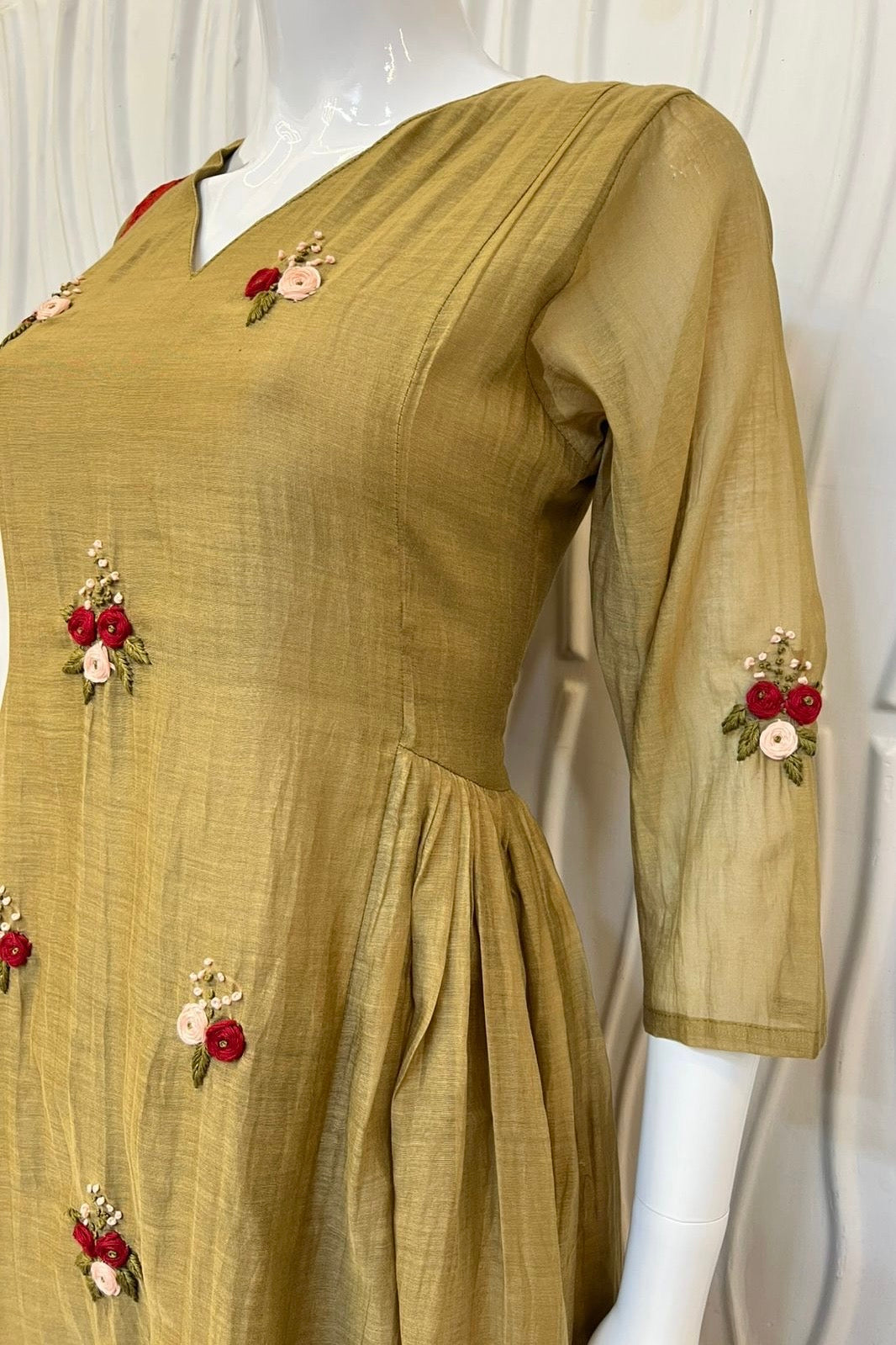 Gold – Pre book Eid Special Premium Mul Chanderi Anarkali Kurta Set