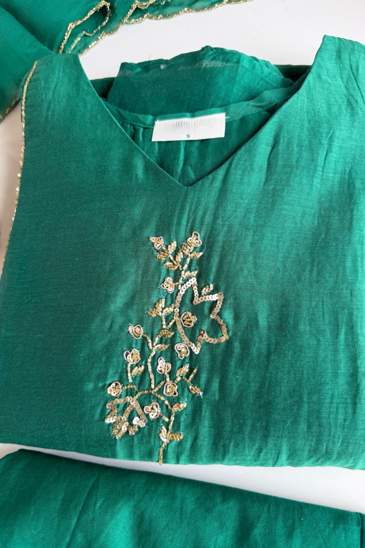✨”Rida - Pre Book Premium Green Mul Chanderi A-Line Kurta Set