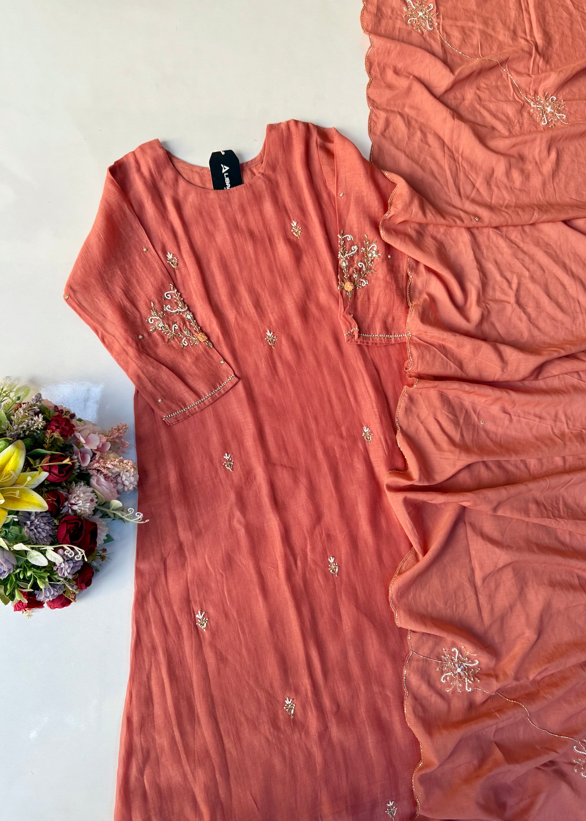 “Iqrah” premium Mul-Chanderi Party wear A Line suit set