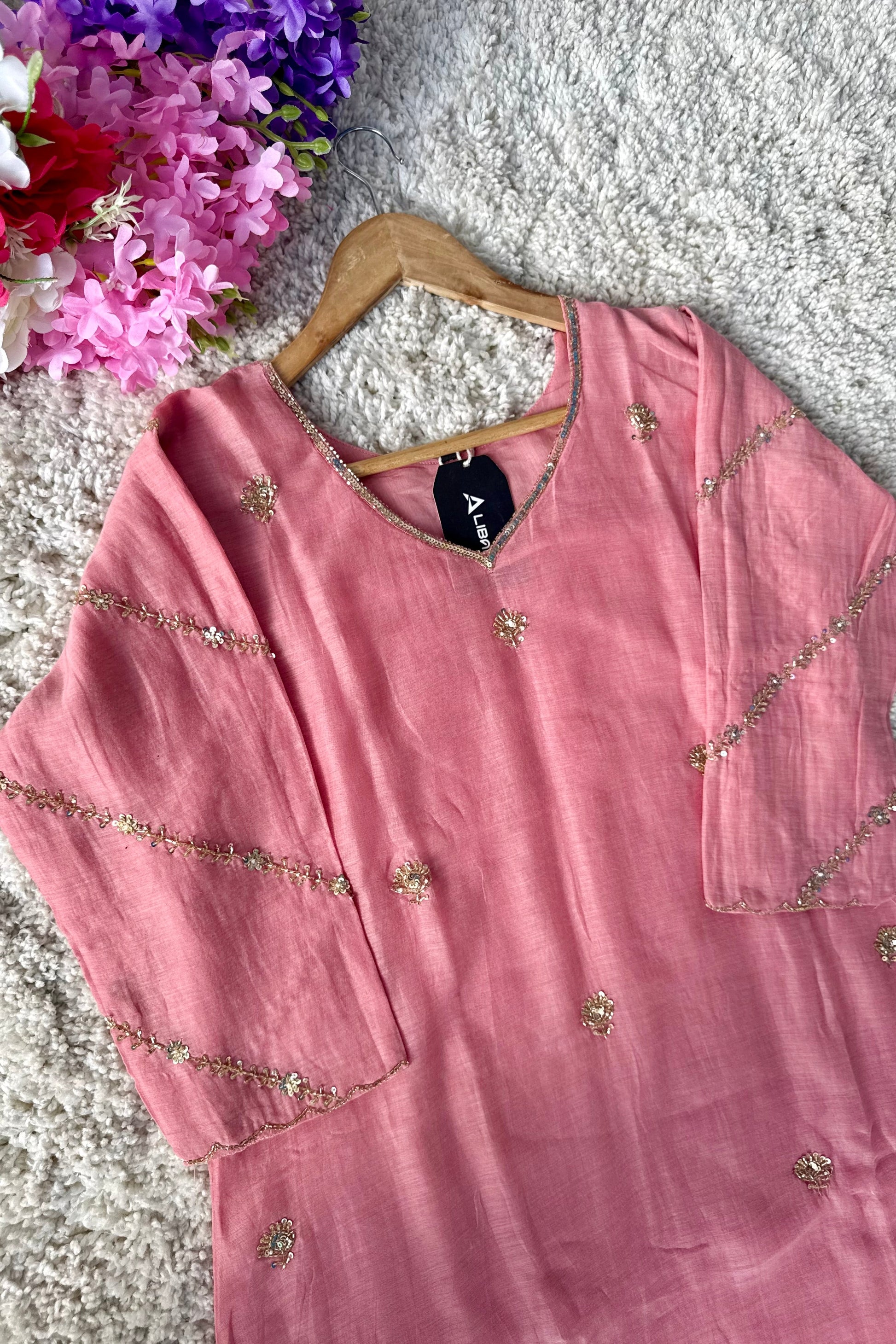 ✨”Unique- Party Wear Mul Chanderi A Line Kurta set 🛍️