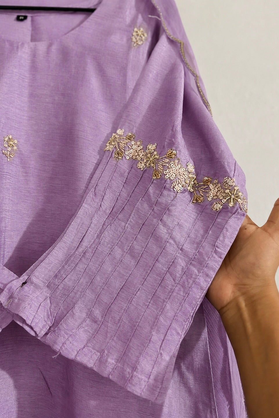 ✨”Aleena – Premium Dola Silk Daman work Kurta Set