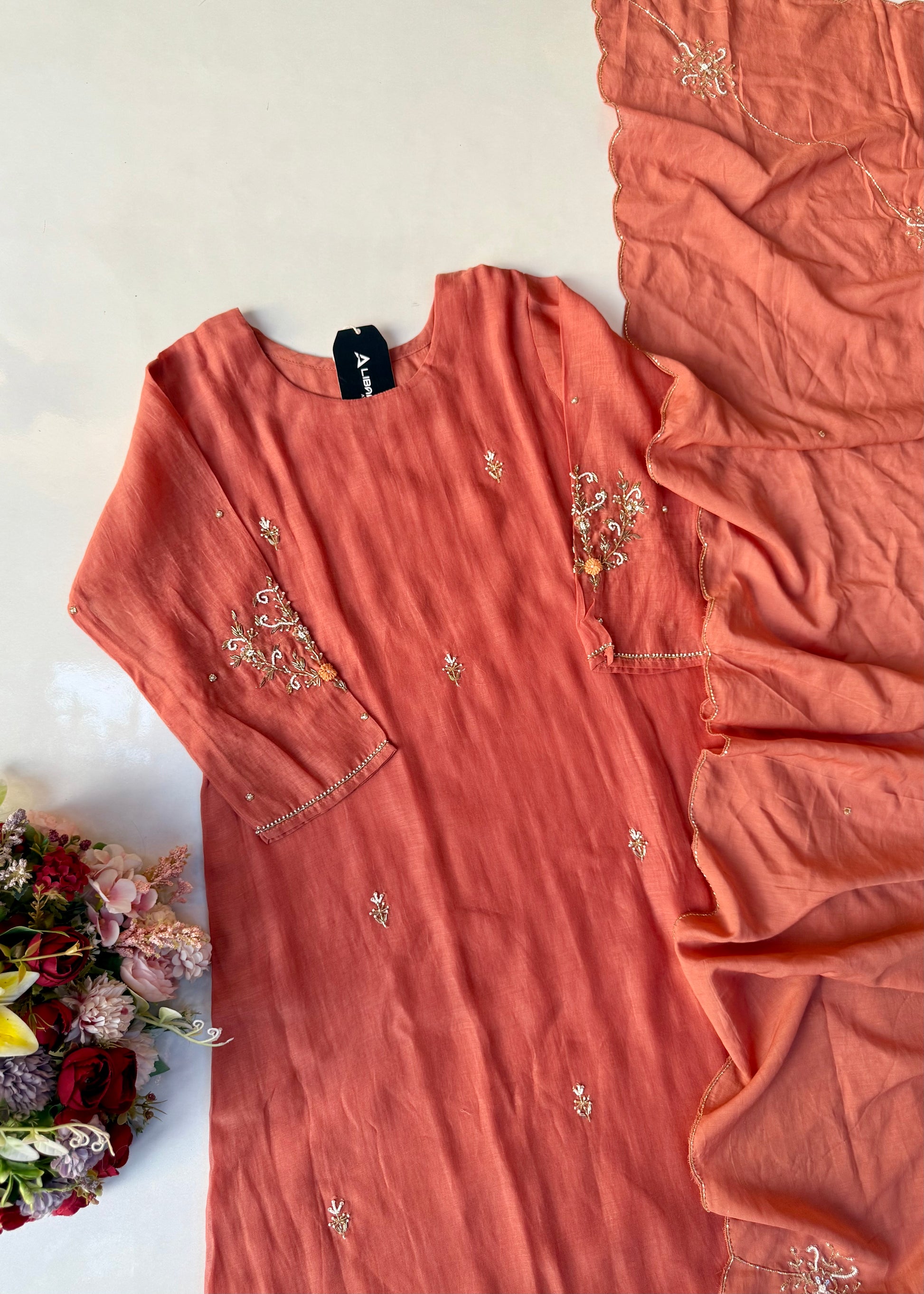 “Iqrah” premium Mul-Chanderi Party wear A Line suit set