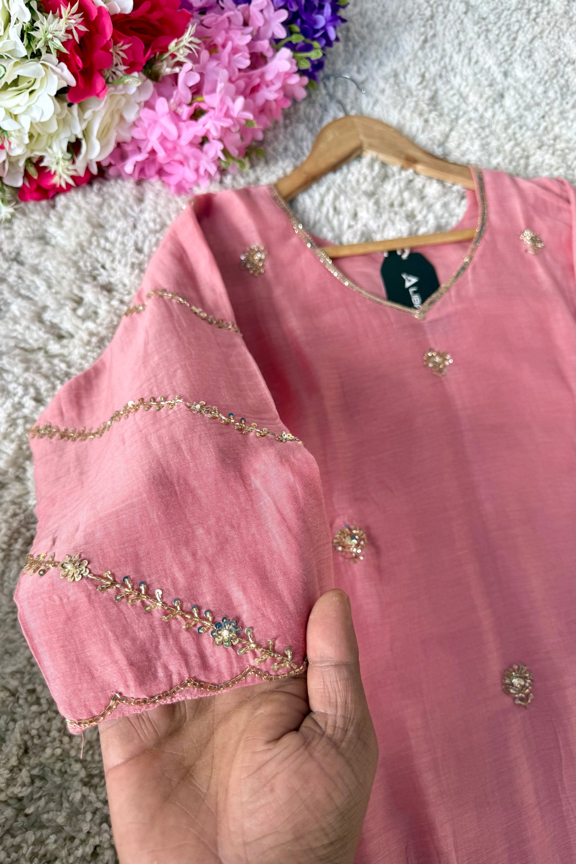 ✨”Unique- Party Wear Mul Chanderi A Line Kurta set 🛍️