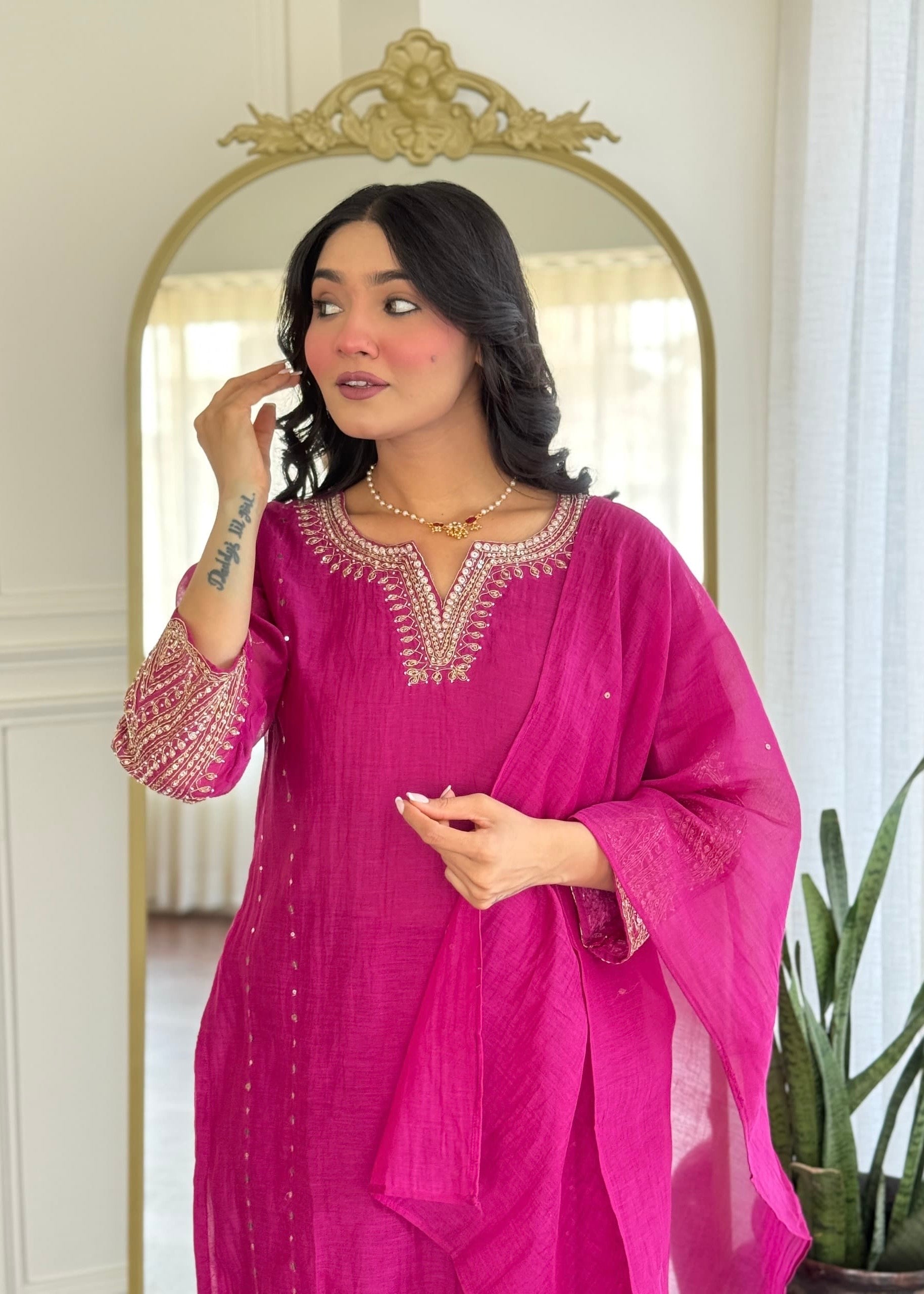 “KIARA” Premium Mul Chanderi Anarkali kurta set