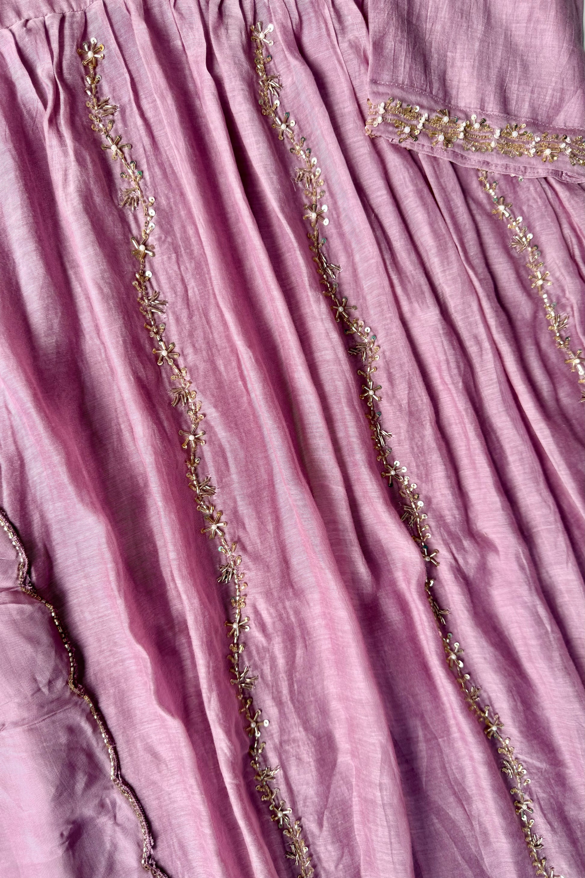✨Florence - Mauve Rosewood Mul Chanderi Anarkali Suit set 🛍️