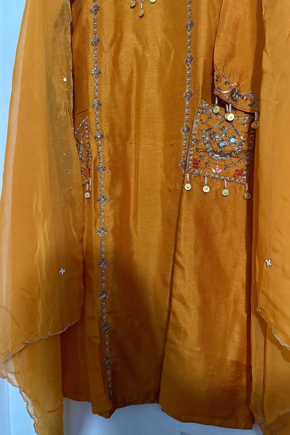 “Lime” Dola Silk Heavy Handwork Suit Set