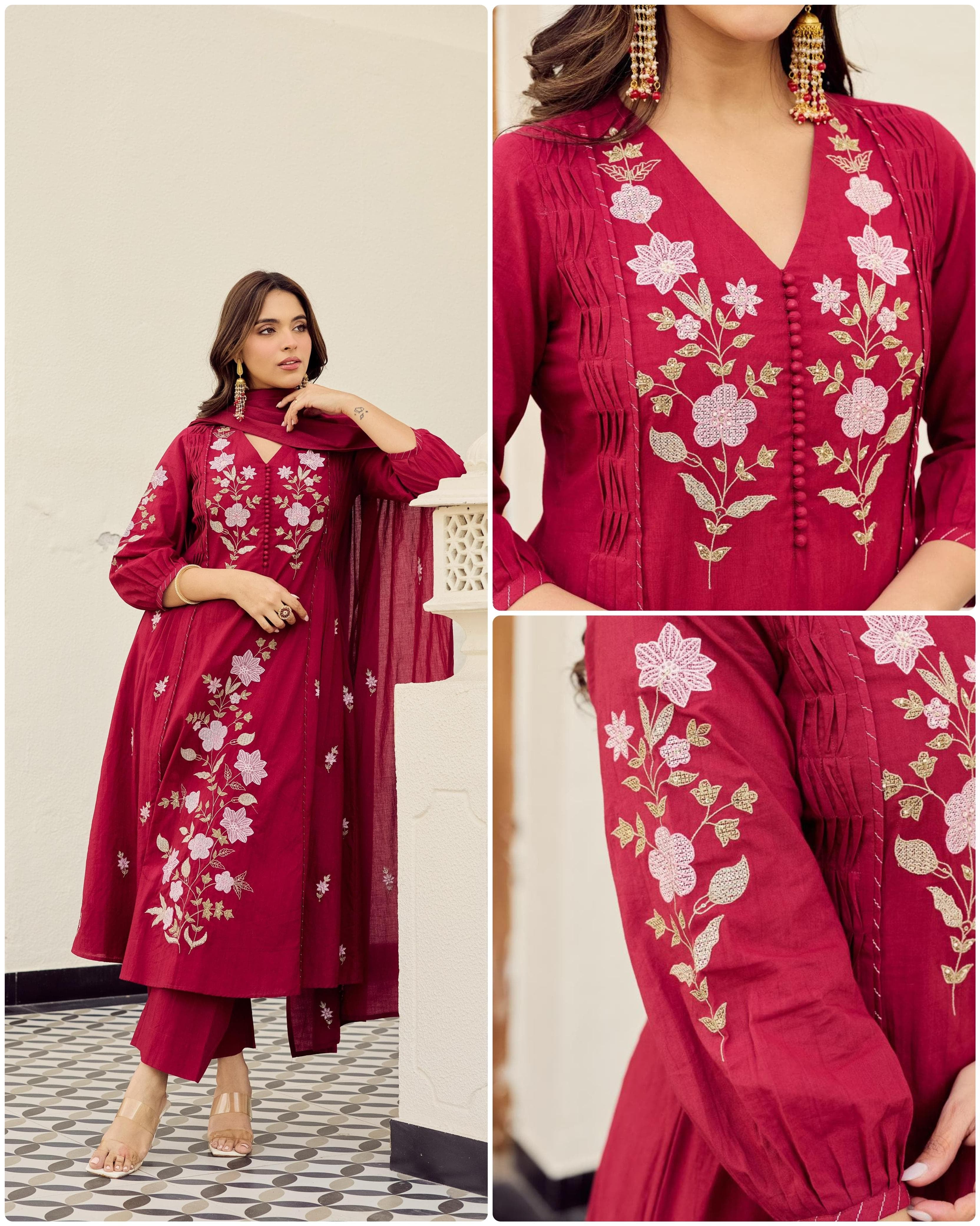 ✨”Dipali – Premium Cotton A-Line Kurta Set