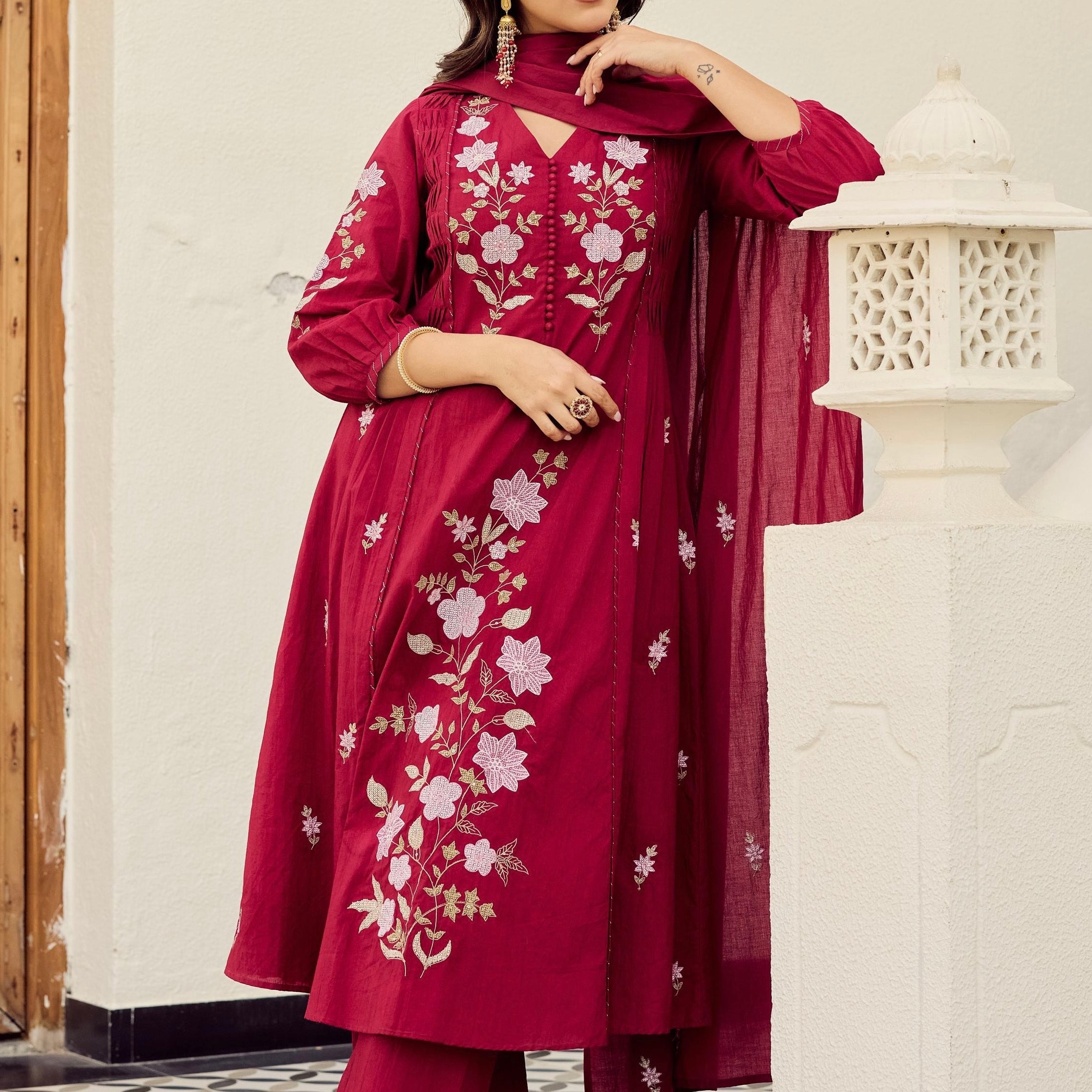 ✨”Dipali – Premium Cotton A-Line Kurta Set