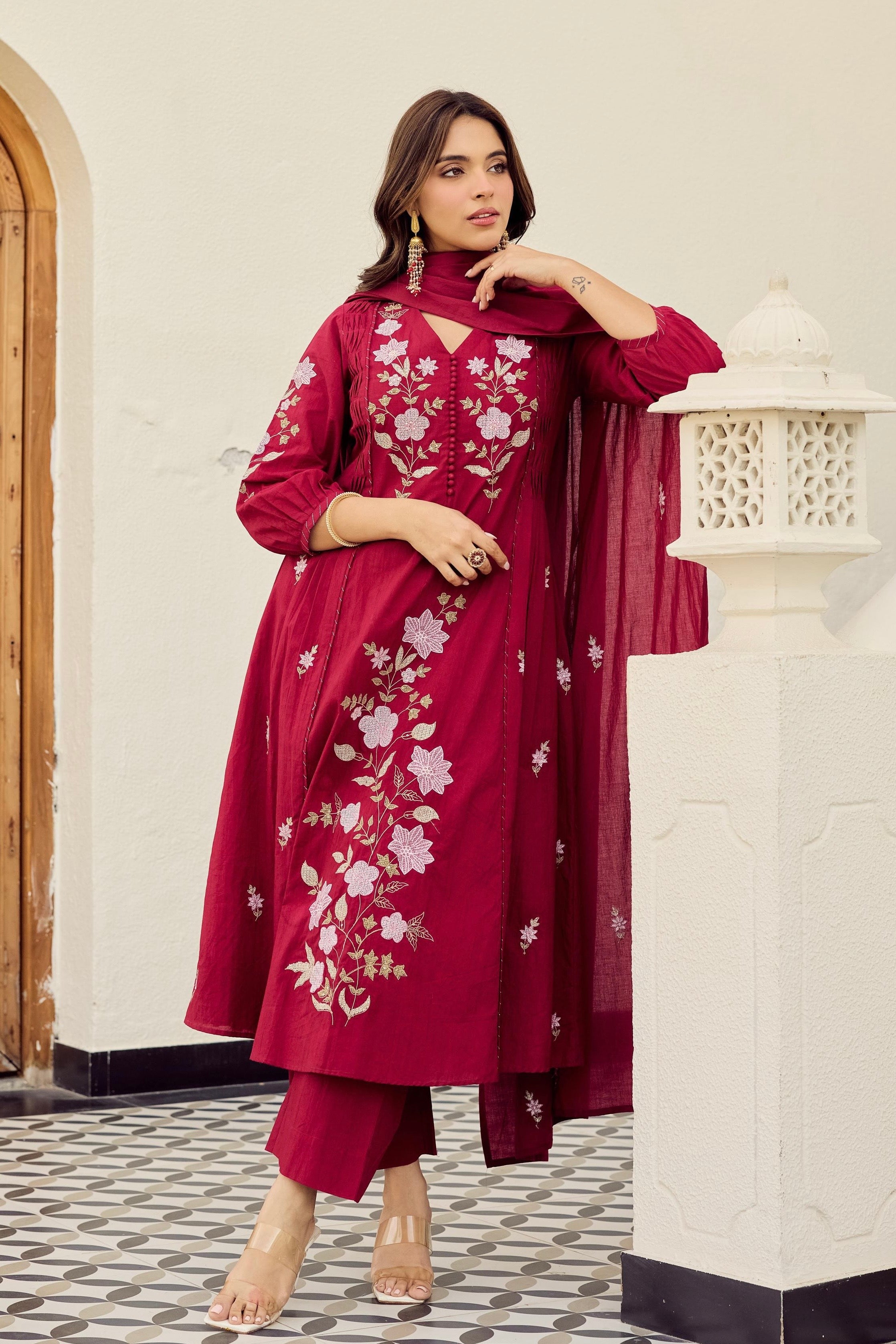 ✨”Dipali – Premium Cotton A-Line Kurta Set