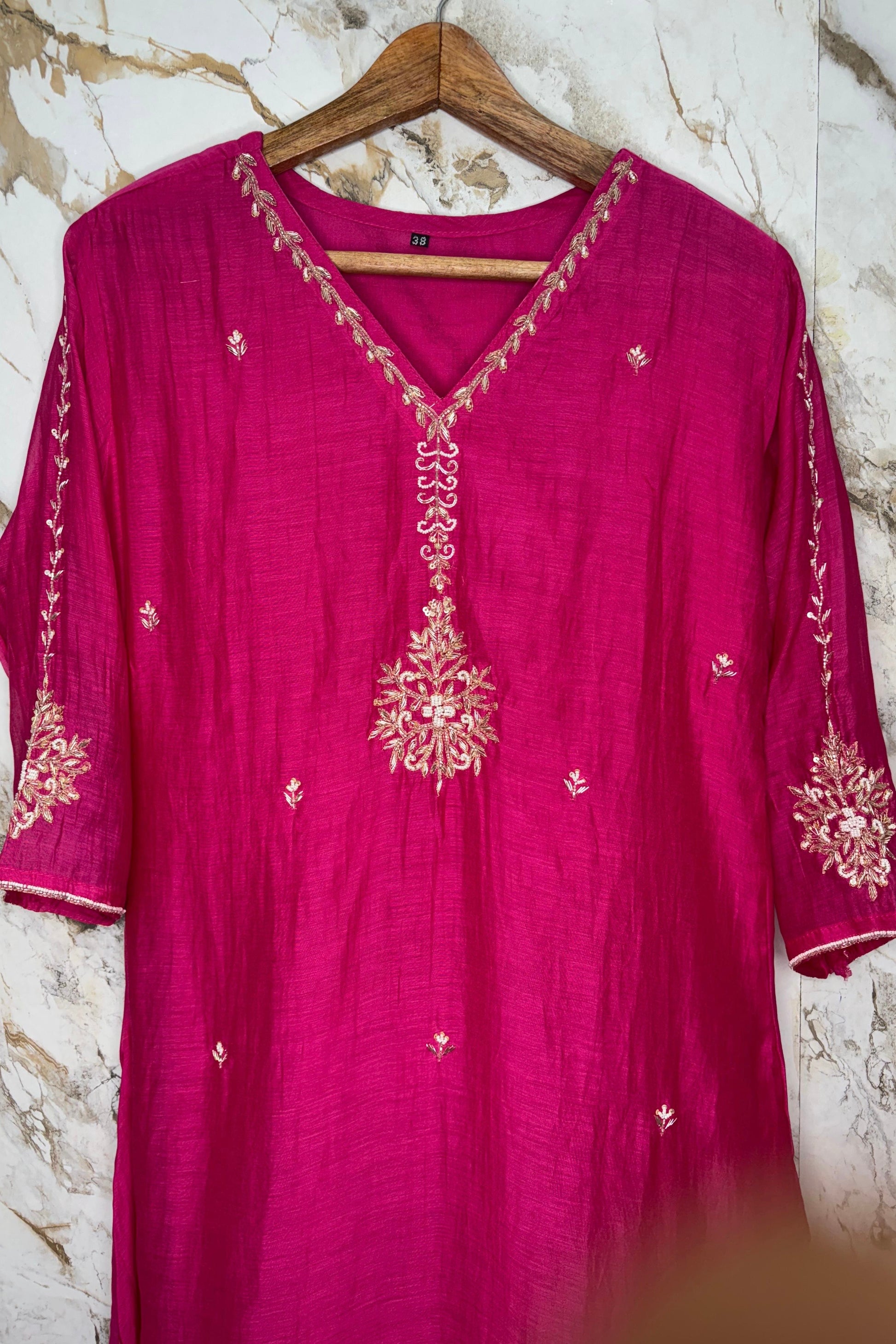 “HAYA” Premium Mul Chanderi A-Line Kurta with Bottom & Dupatta