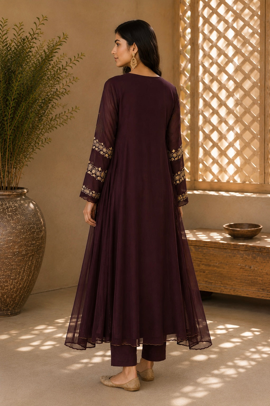 “Az026” Premium Party Wear Chinnon Anarkali Suit set 🛍️