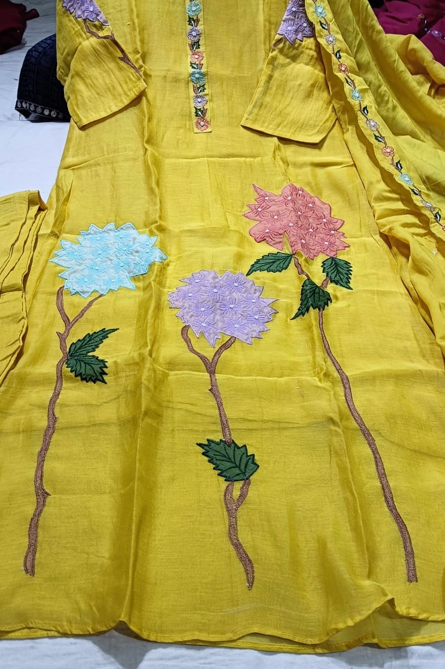 “Gulshan” Gul-E-Noor Banarsi Mul Chanderi A-Line Kurta Set