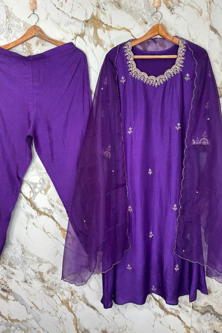 ✨ “Luxe – Premium Dola Silk A-Line Kurta Set