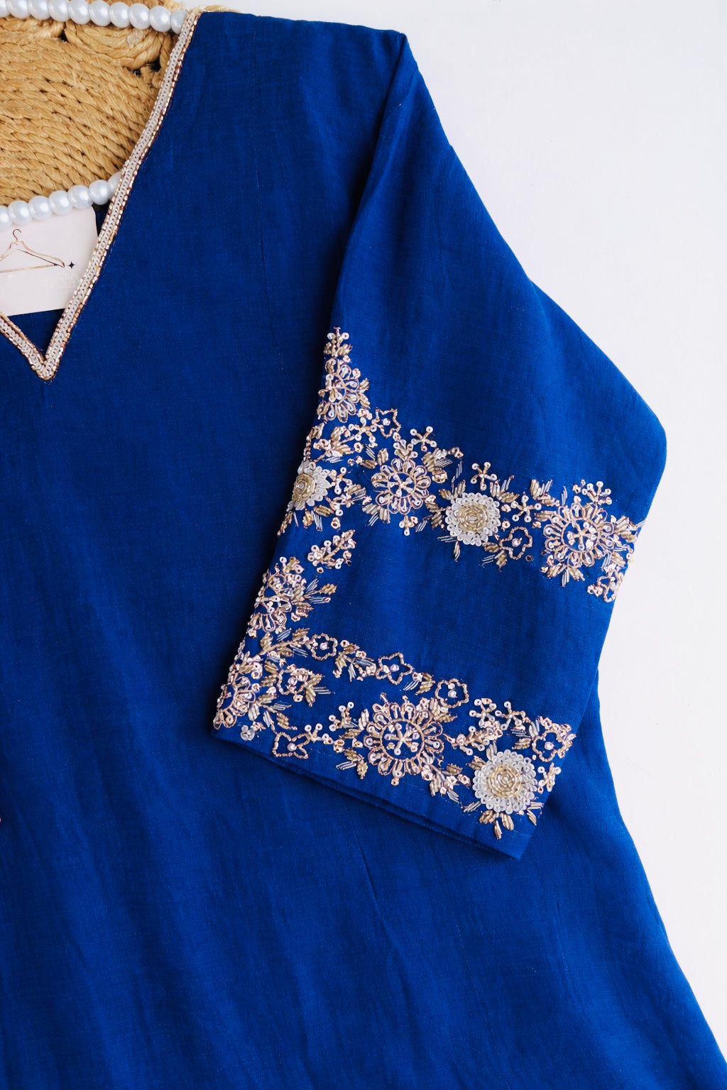 💙”Magic- Party Wear Royal Blue Mul Chanderi A Line Suit set 🛍️