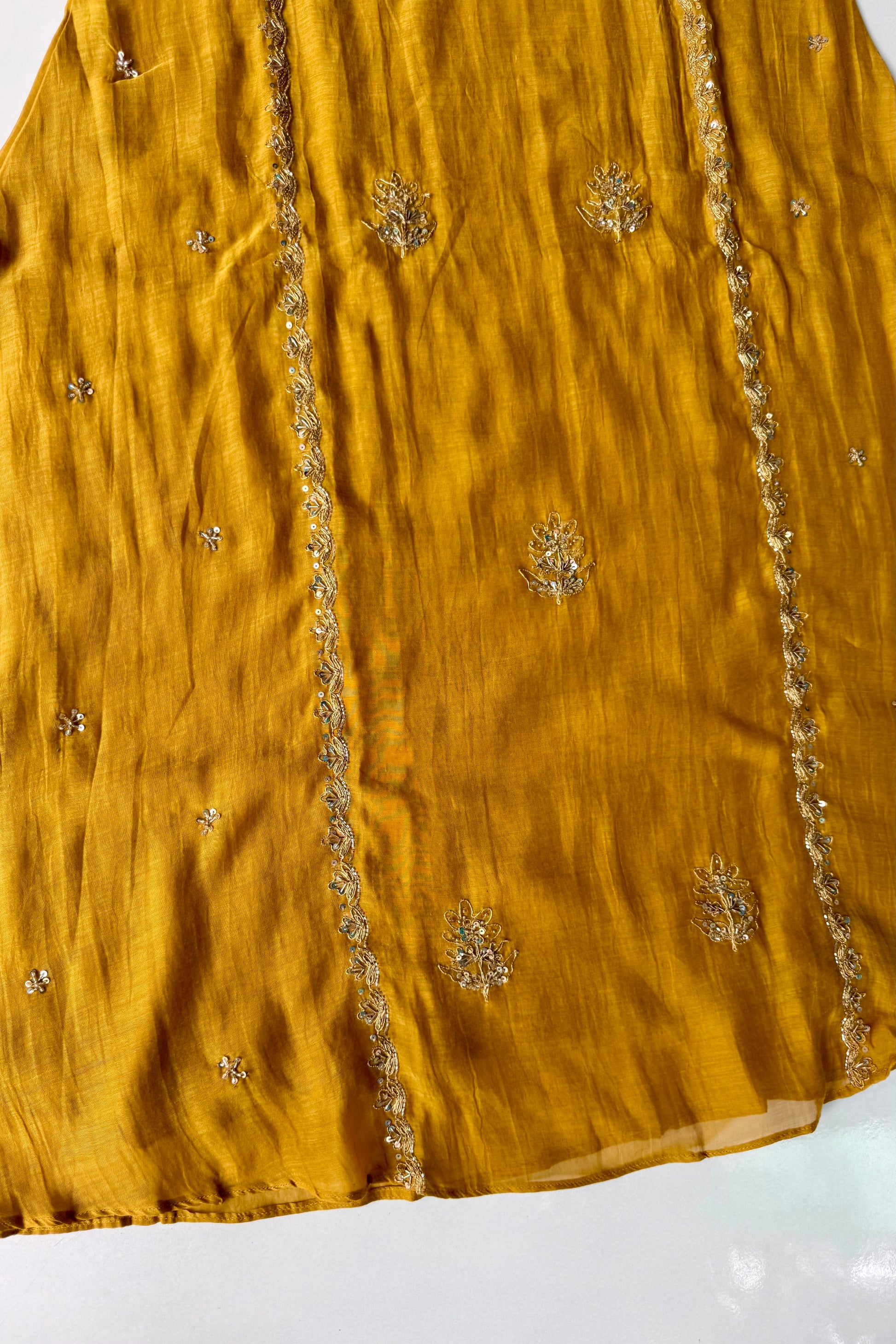 “Ujjwal” Trending yellow Mul Chanderi A Line Kurta set 🛍️