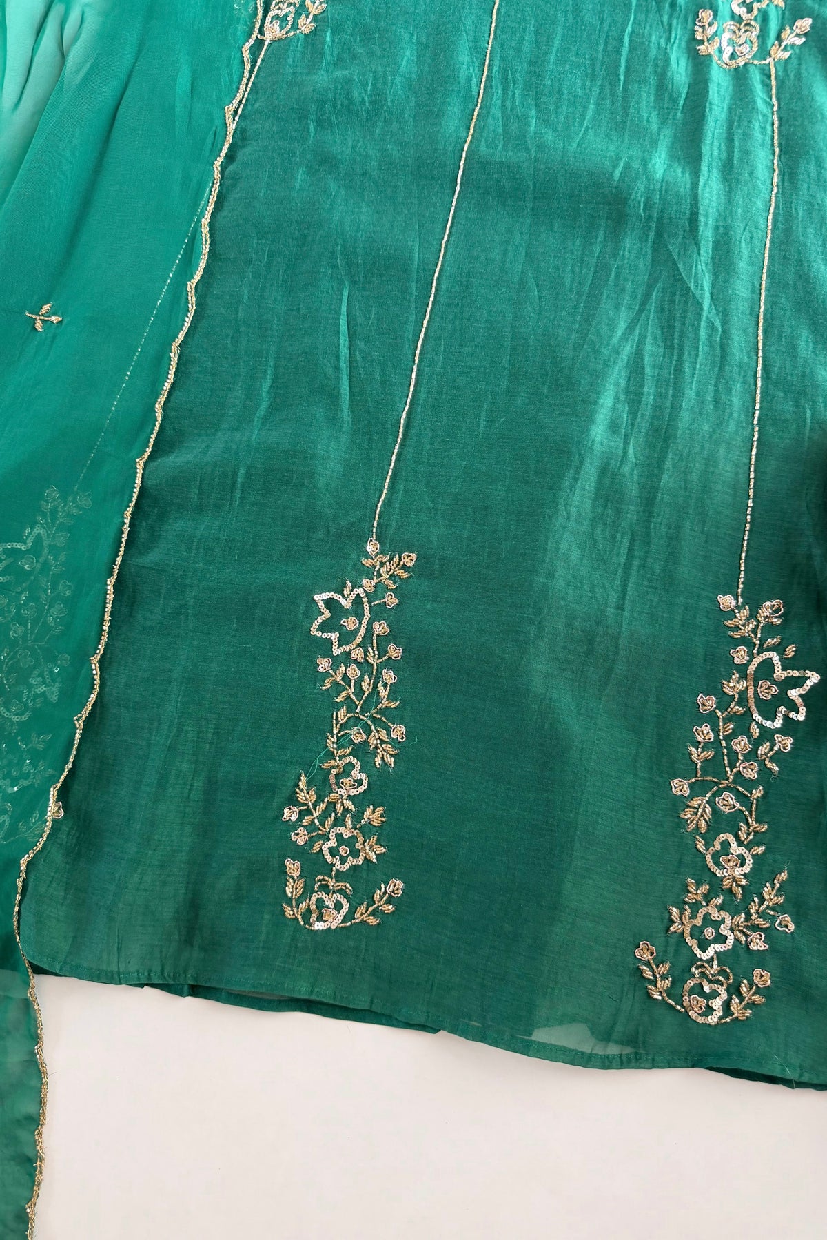 ✨”Rida - Pre Book Premium Green Mul Chanderi A-Line Kurta Set