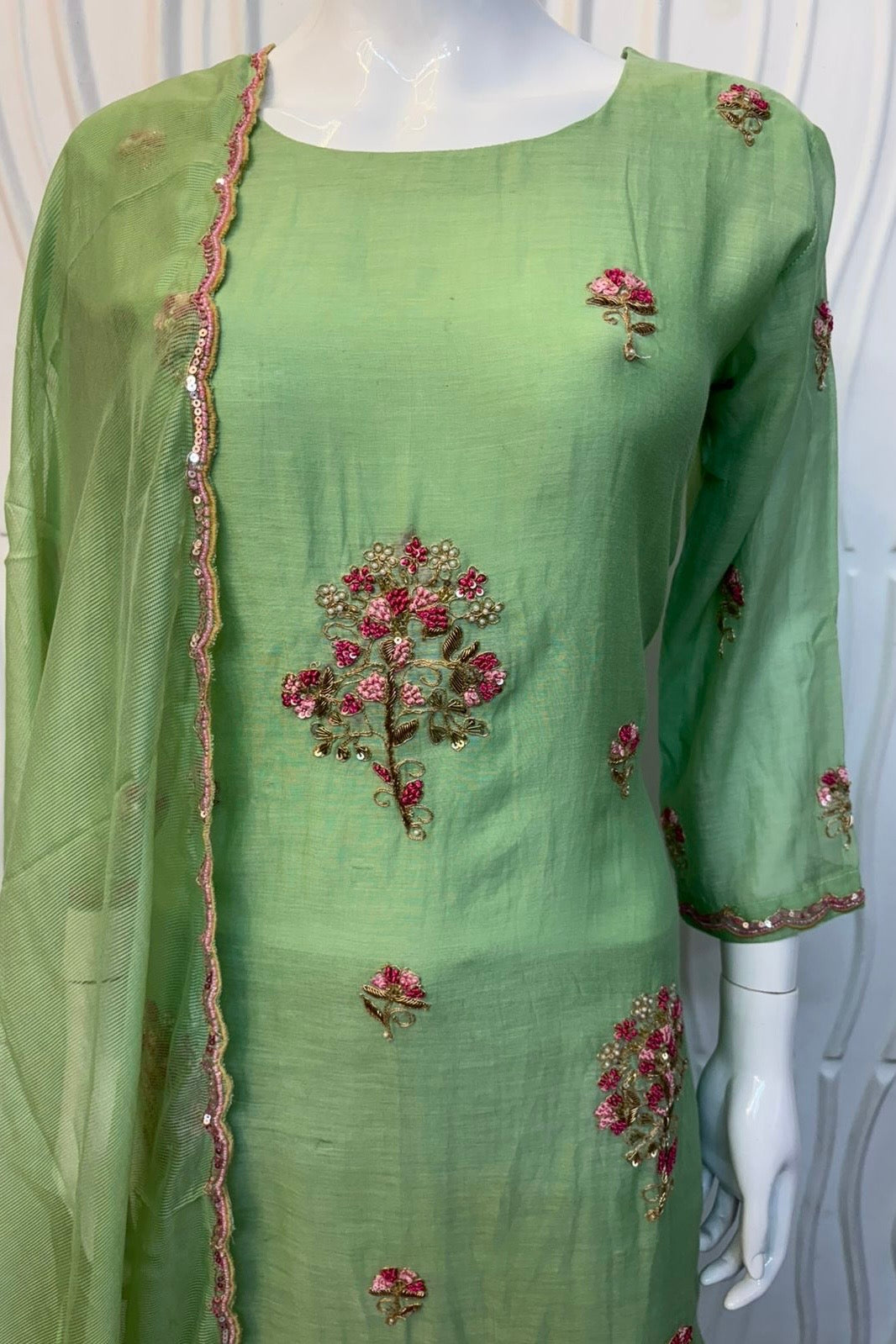 Grace – Elegance Heavy Handwok Mul Chanderi A Line Suit