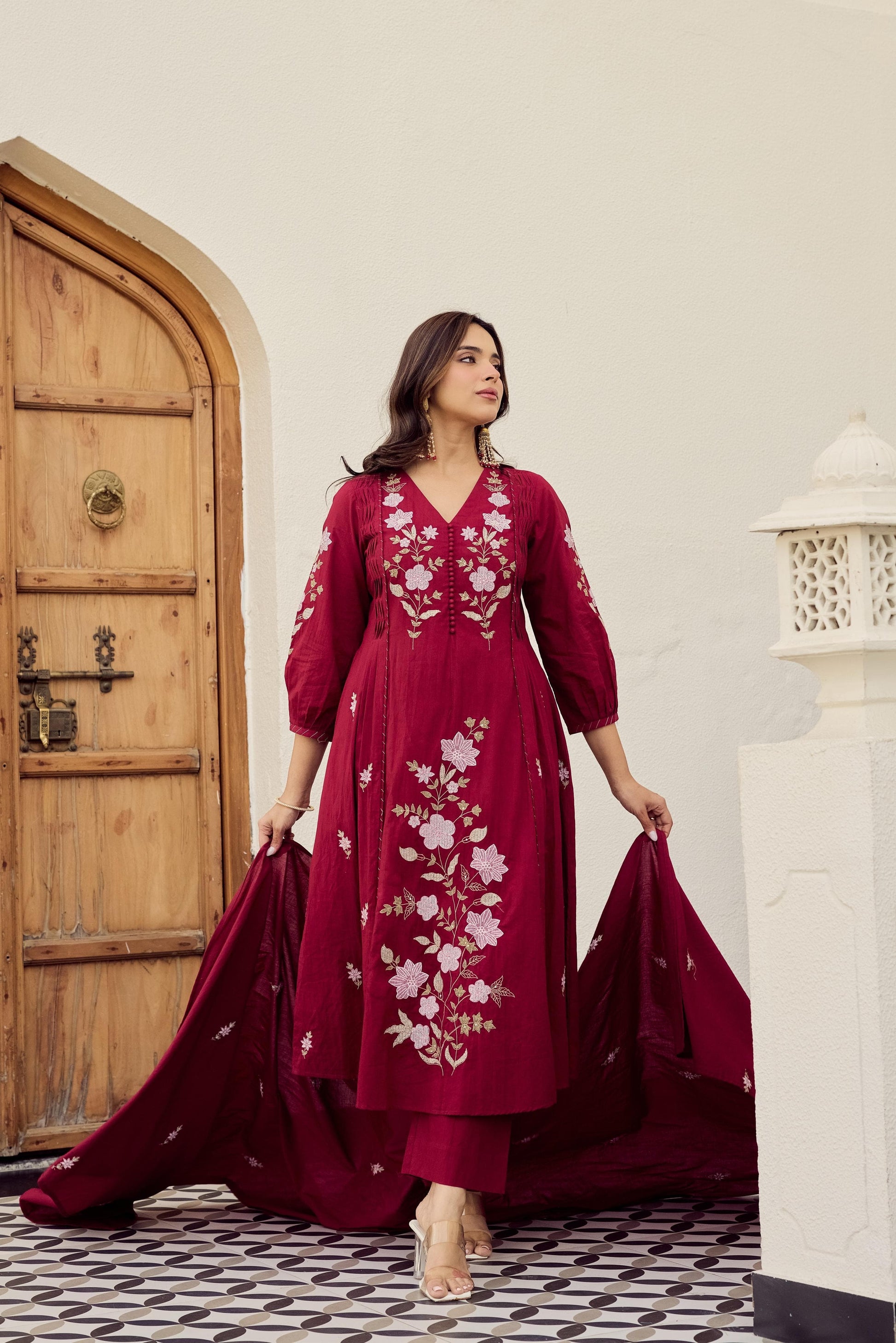 ✨”Dipali – Premium Cotton A-Line Kurta Set