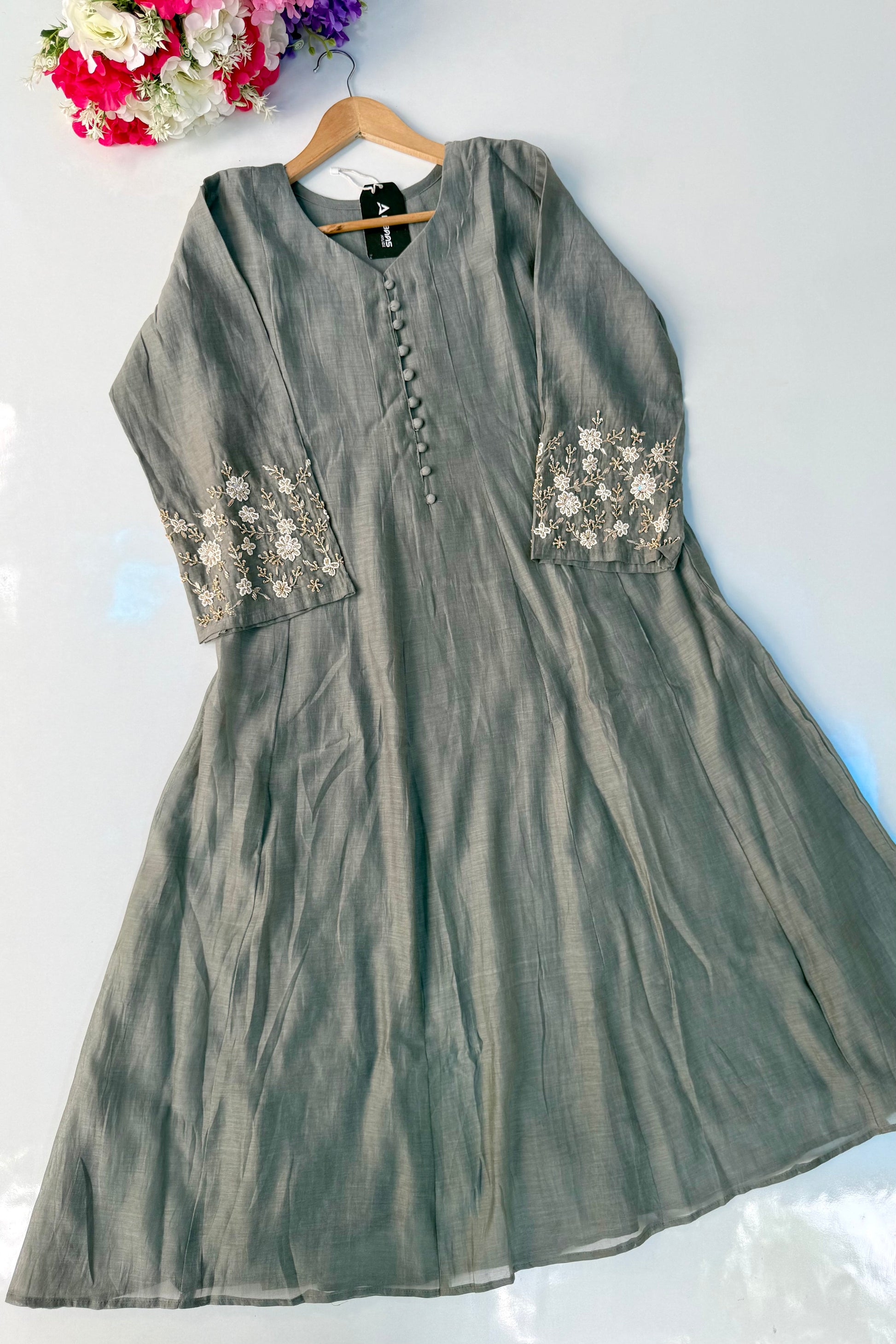 ✨Ay10- Pre Book Beautiful Mul Chanderi A Line Kurta set