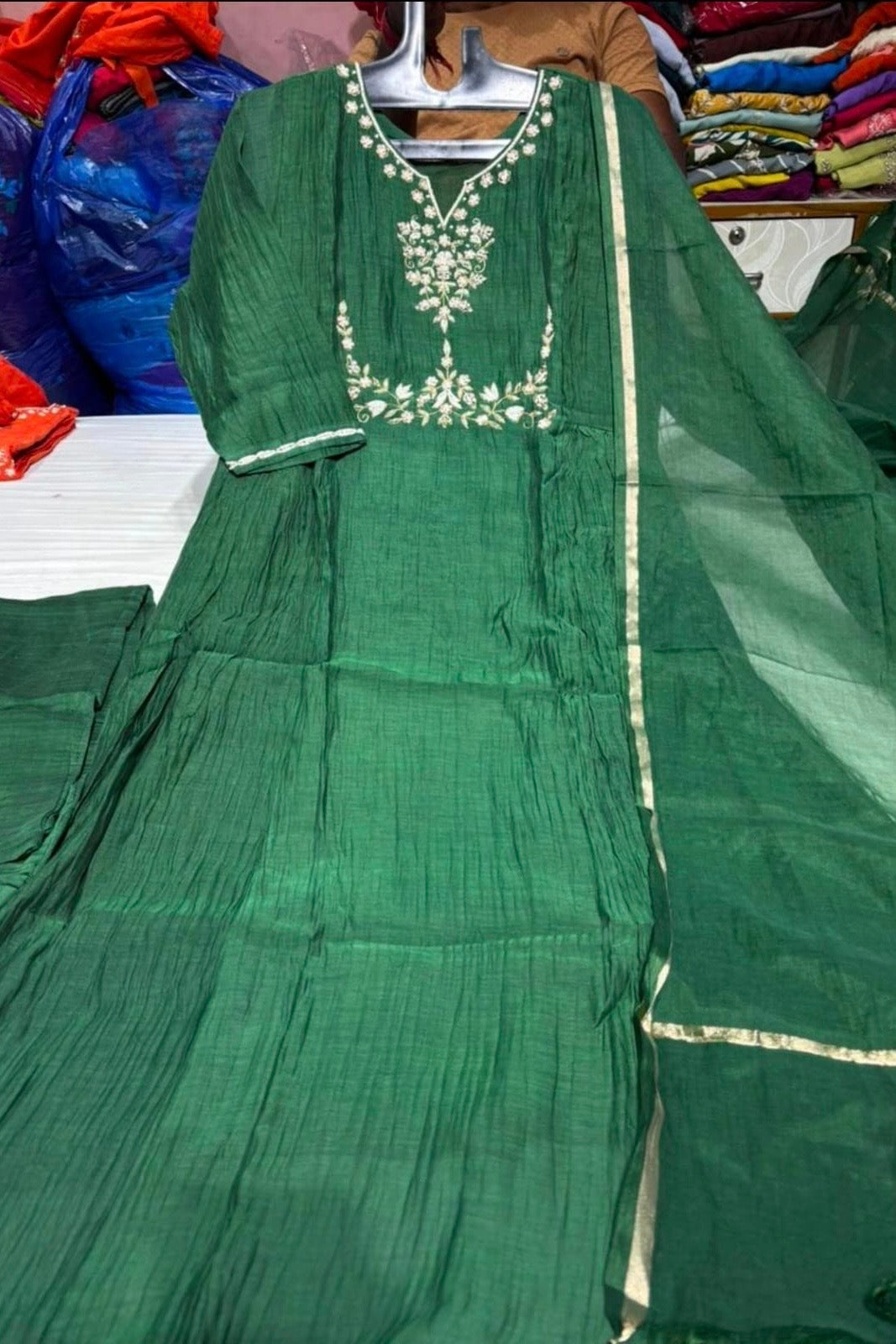 “Disha” Premium Mul Chanderi A Line Suit set 🛍️