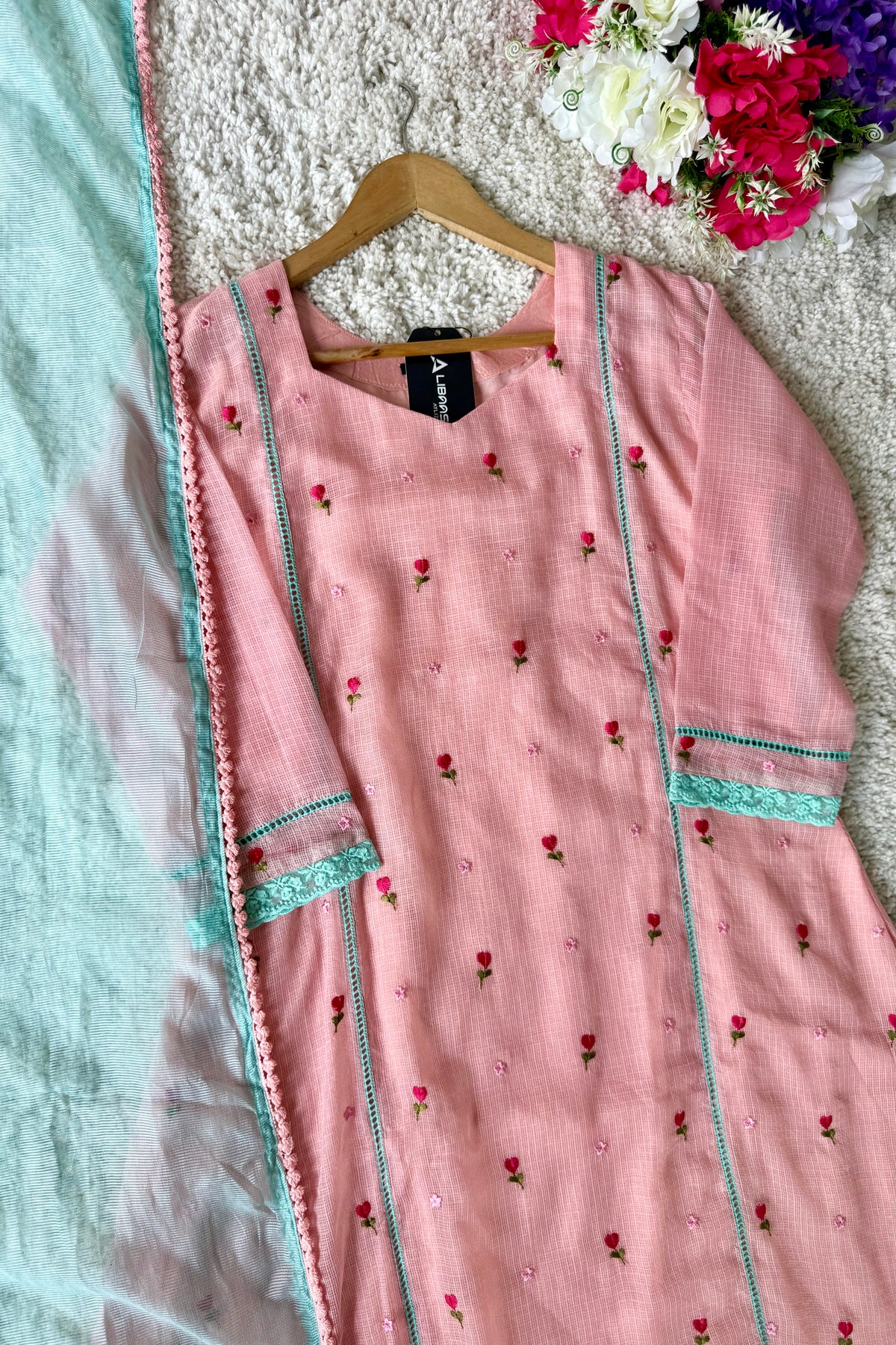 ✨Rosie - Rose Mul Kota A-Line Kurta set