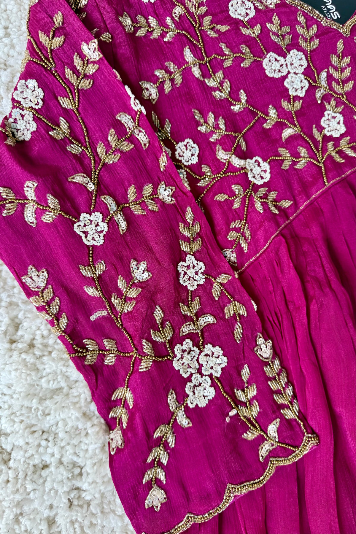 ✨Riti - Premium Magenta Chinnon Anarkali Kurta set
