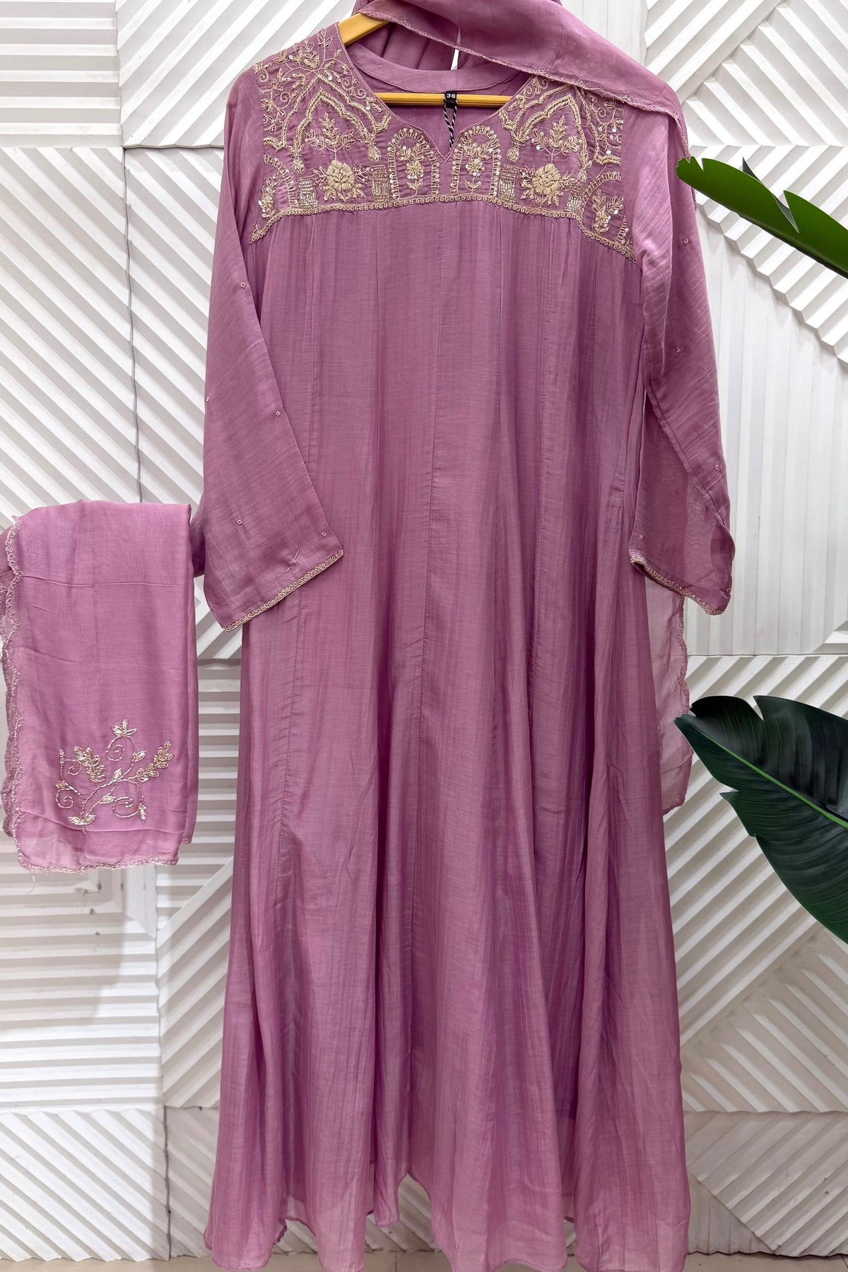 ✨Vritika - Premium Banaras mul chanderi A Line Kurta Set
