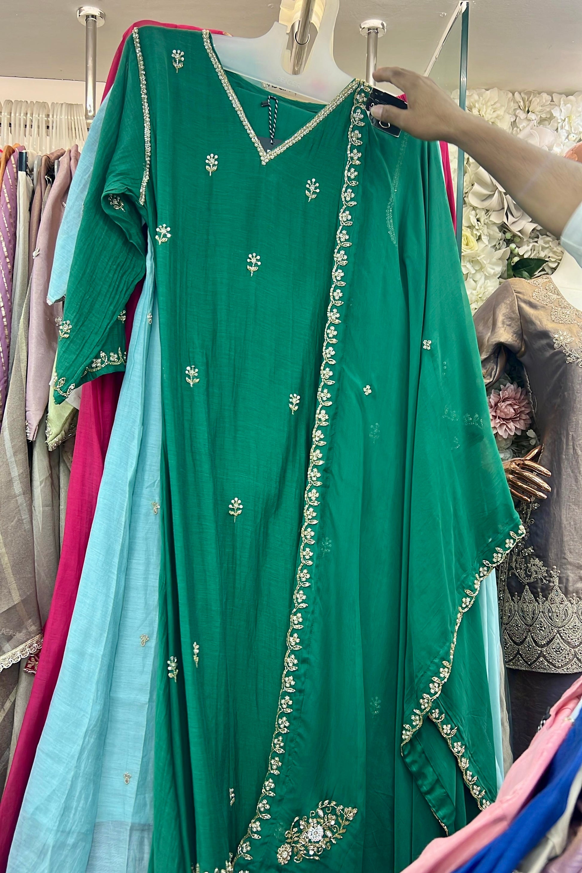 ✨”Mehar– Premium Party wear Mul Chanderi A-Line Kurta Set✨