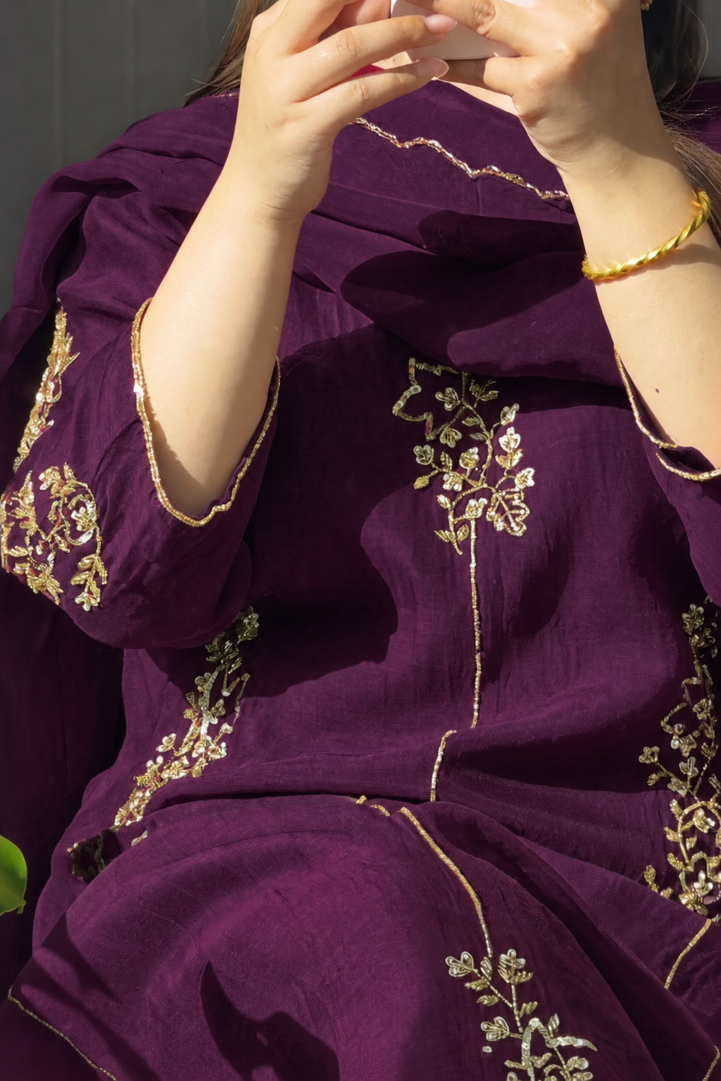 ✨Rida - Pre Book Premium Purple Mul Chanderi A-Line Kurta Set