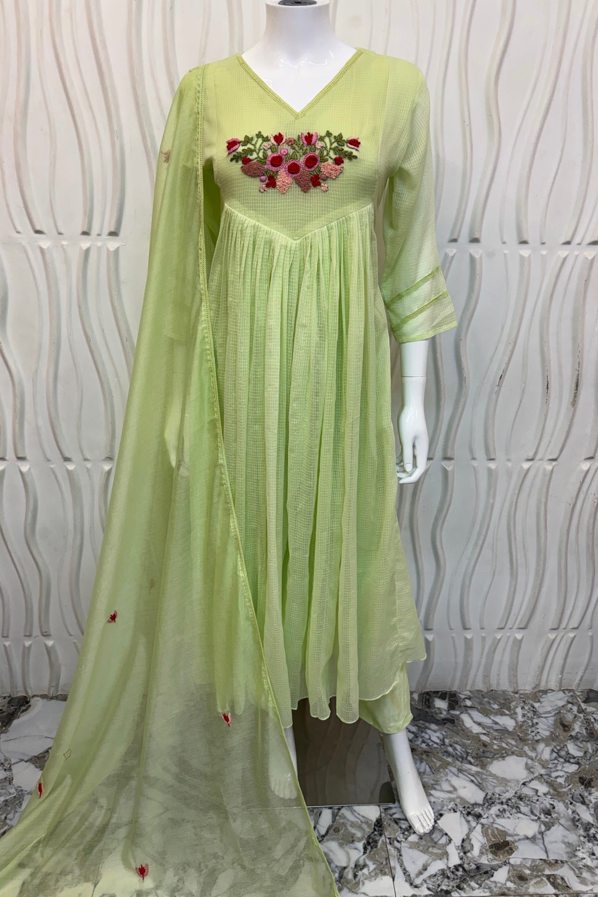 🛍️”Maria –  Pre book Premium Kota A Line Kurta Set