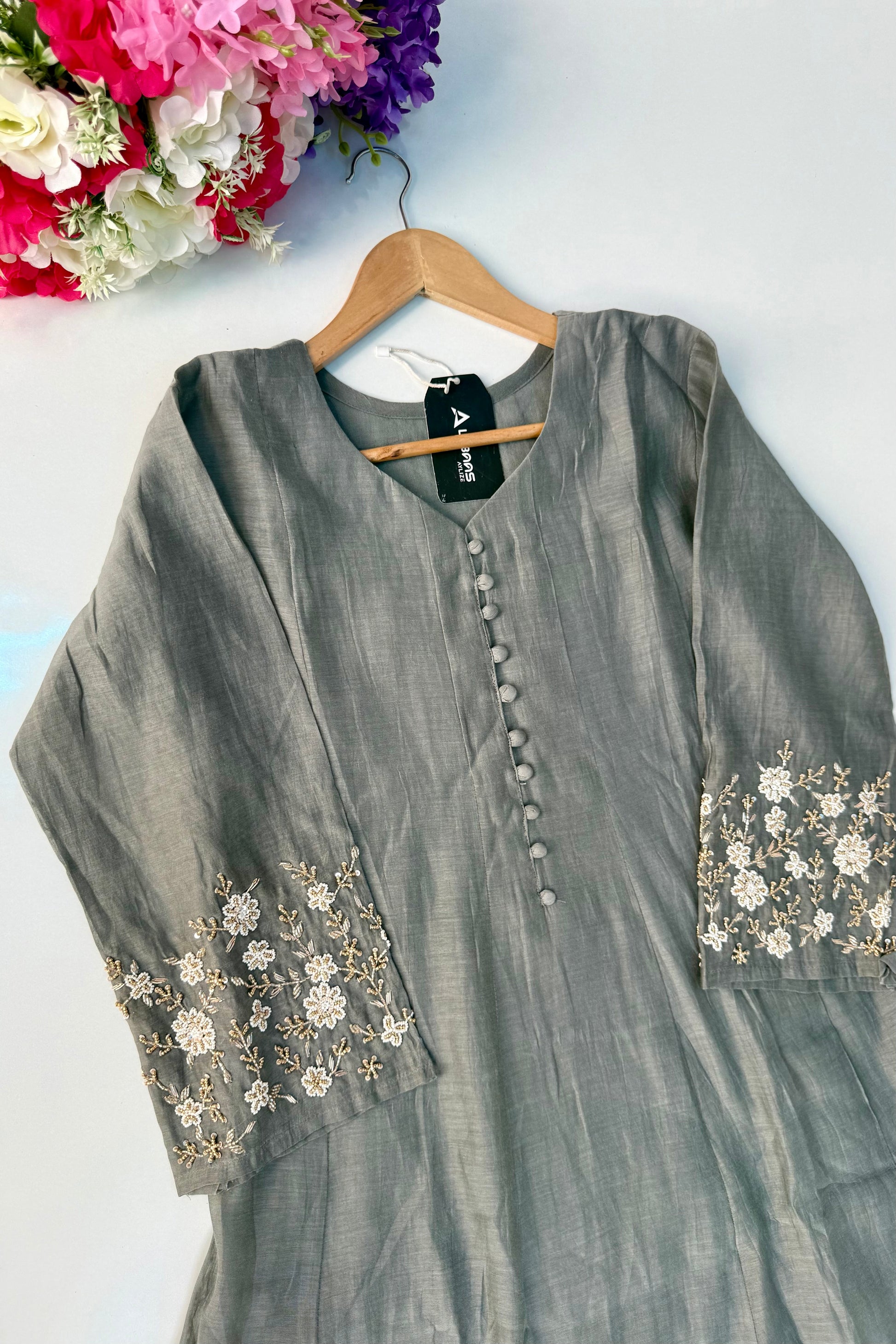 ✨Ay10- Pre Book Beautiful Mul Chanderi A Line Kurta set