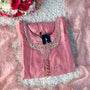 ✨Aiyana- Rose Pink Crushed Tissue Heavy Anarkali Kurta Set