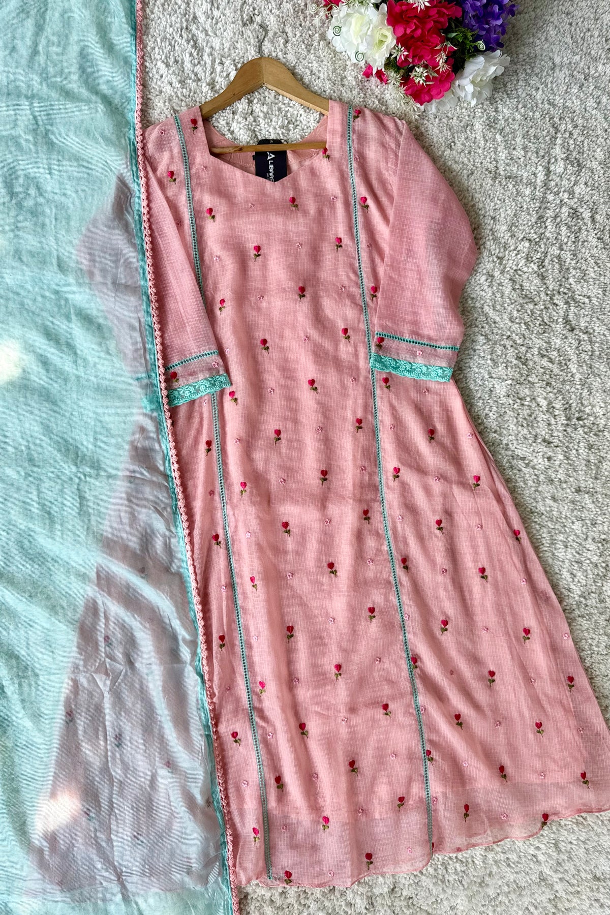 ✨Rosie - Rose Mul Kota A-Line Kurta set