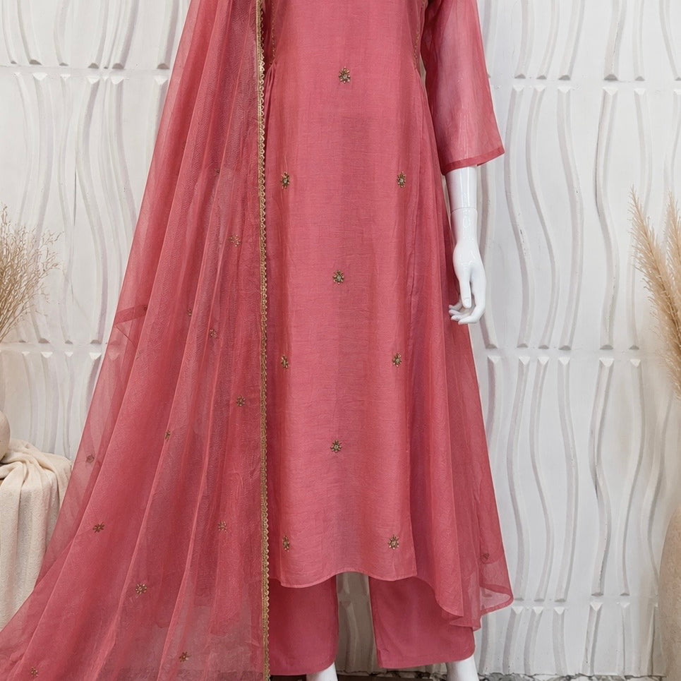 “Ayesha” Premium Mul Chanderi Anarkali Suit set 🛍️