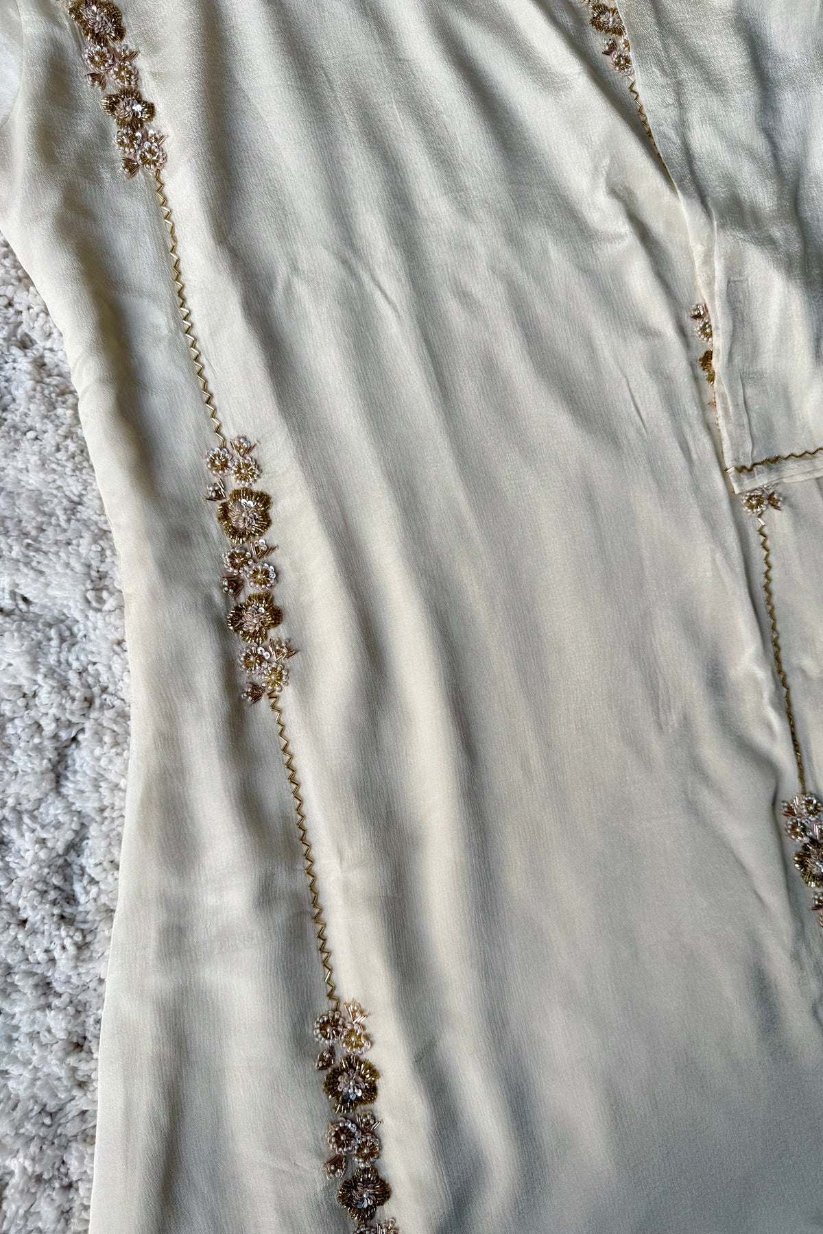 ✨Amara -Introducing Cream Heavy Handwork Chinnon A Line Suit