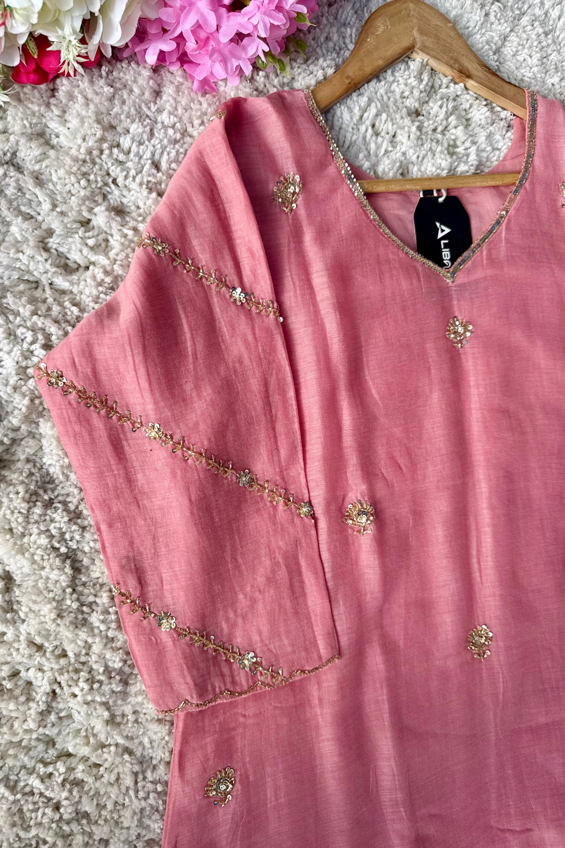 ✨”Unique- Party Wear Mul Chanderi A Line Kurta set 🛍️
