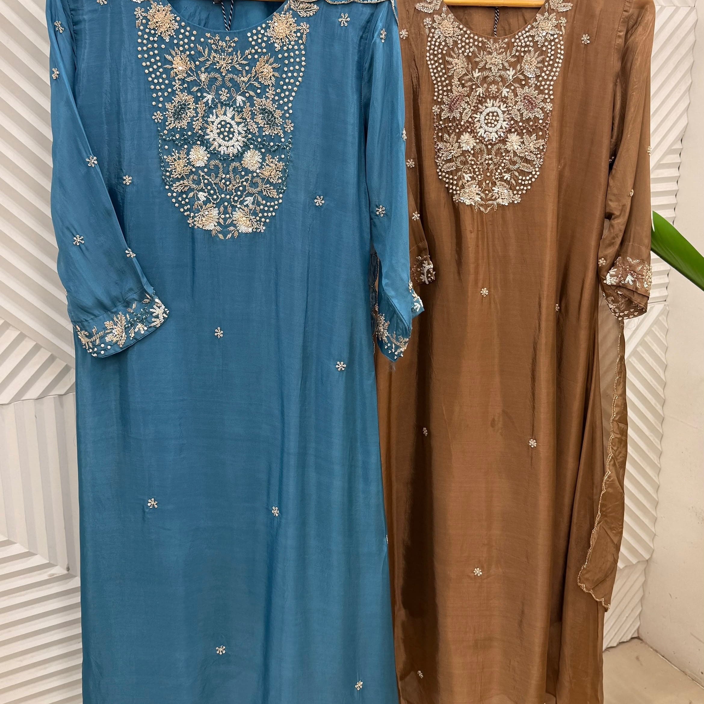 ✨Anvi - Premium Ho Silk A Line Kurta Set