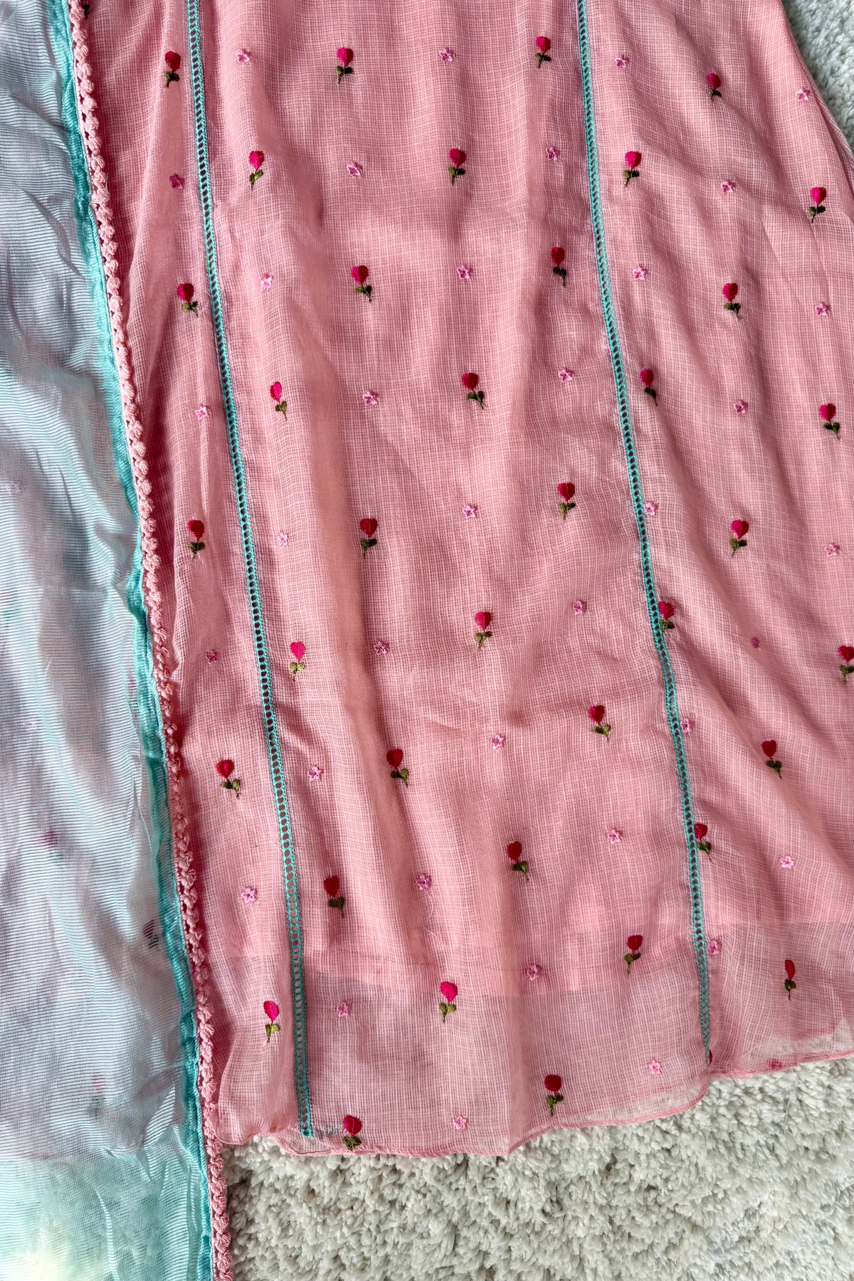 ✨Rosie - Rose Mul Kota A-Line Kurta set