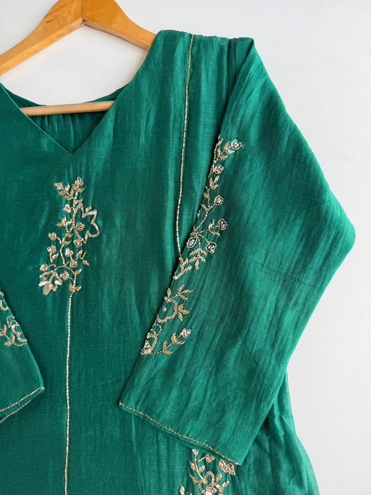 ✨”Rida - Pre Book Premium Green Mul Chanderi A-Line Kurta Set