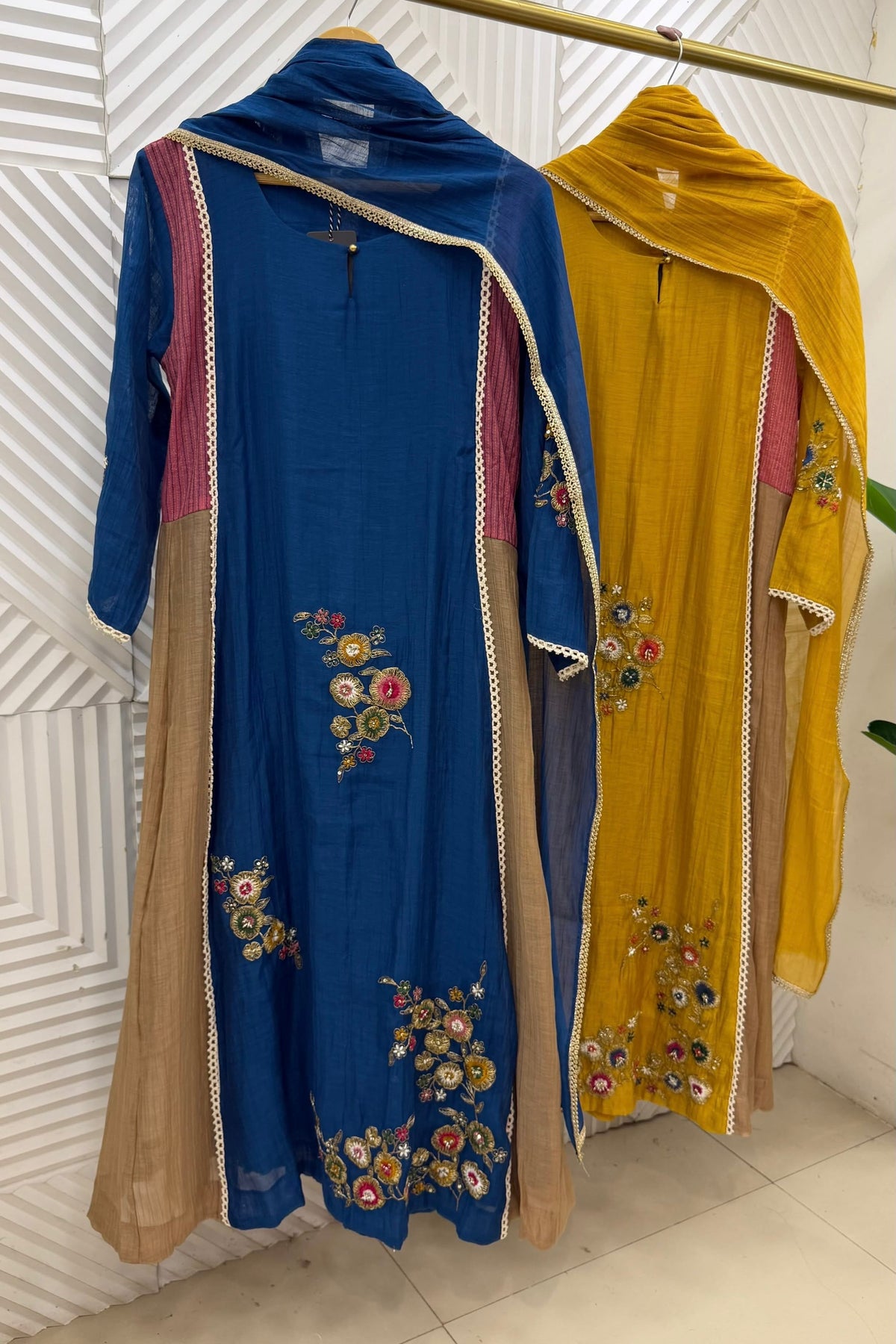 ✨Hope - Diwali Special Mul Chanderi A-Line Kurta set