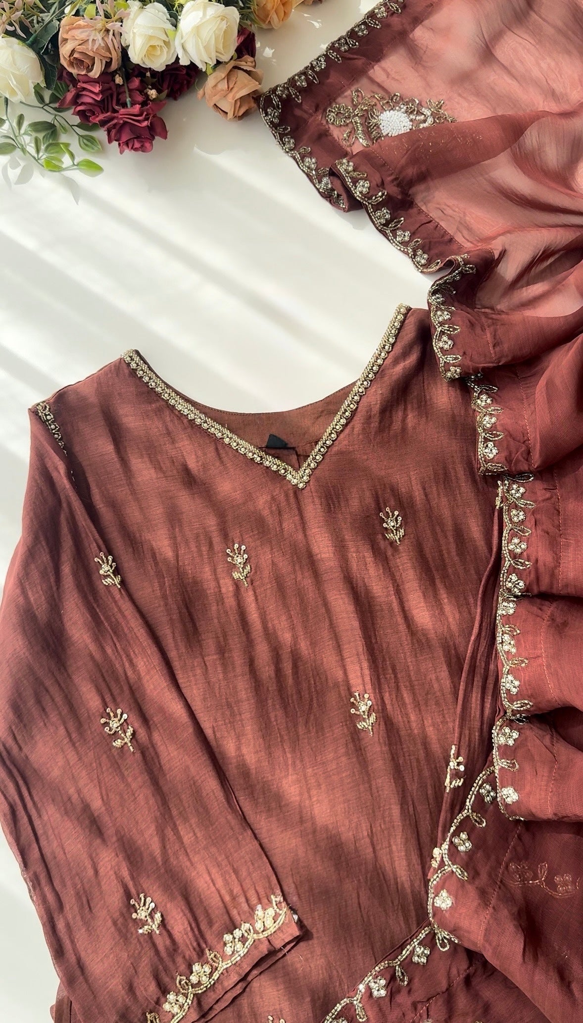 ✨”Mehar– Premium Party wear Mul Chanderi A-Line Kurta Set✨